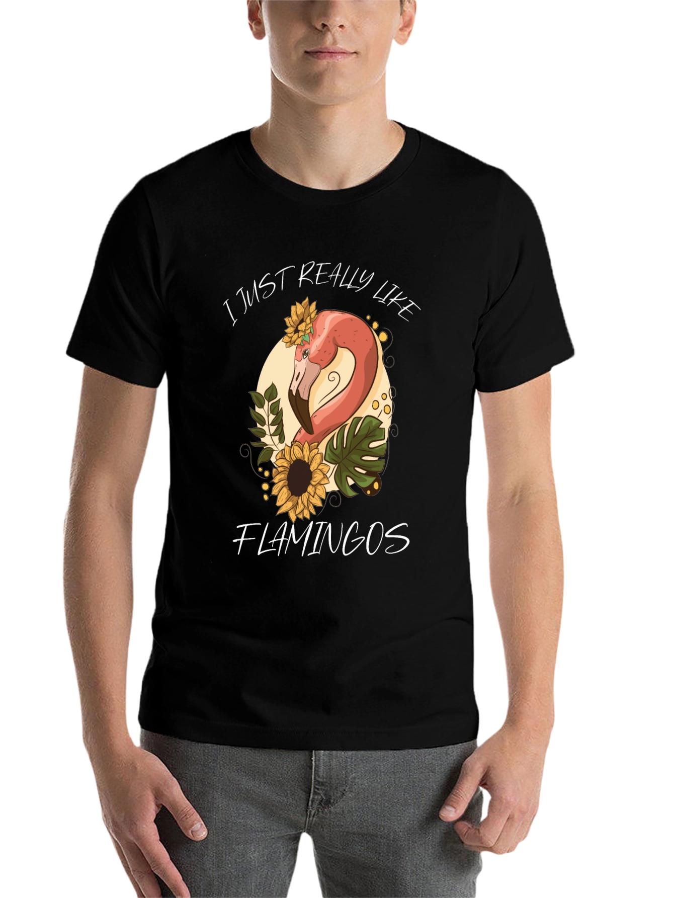 Black Flamingo Lover Graphic Tee - Cute and Comfy! view 7