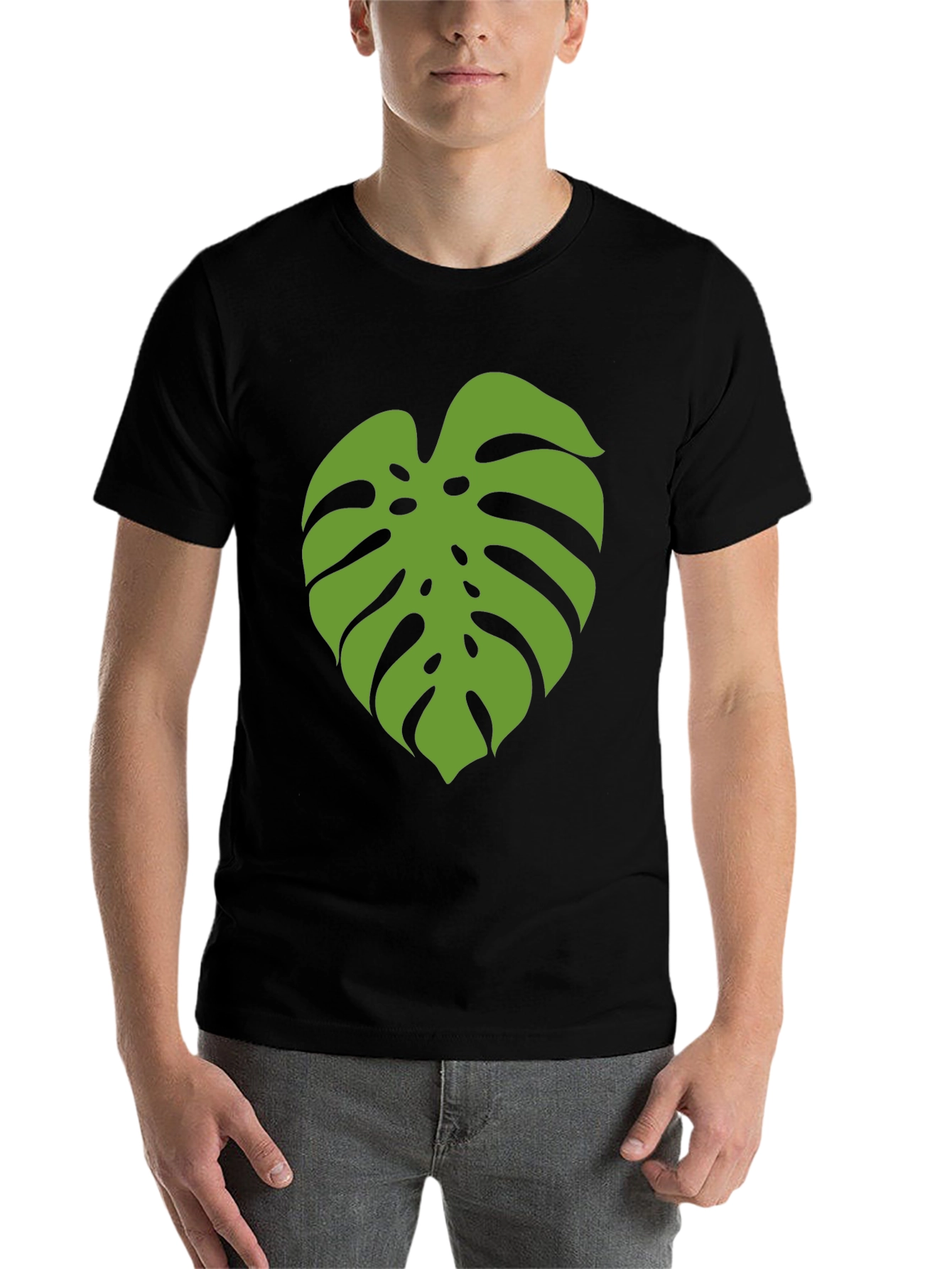 Monstera Leaf Graphic Tee - Black - 7