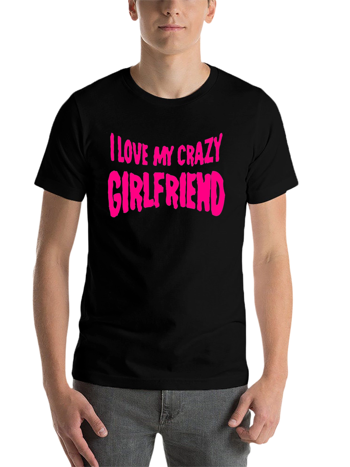 Black I Love My Crazy Girlfriend T-Shirt - Black view 7