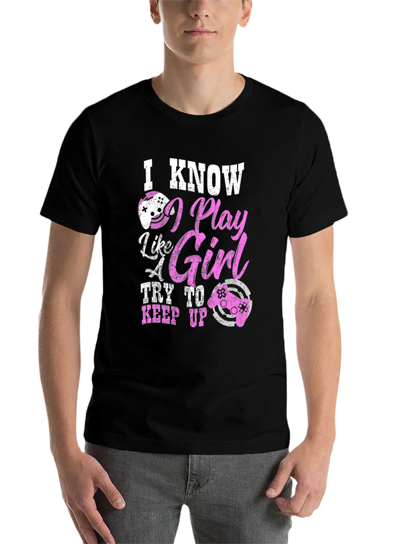 Black I Know I Play Like A Girl T-Shirt view 7