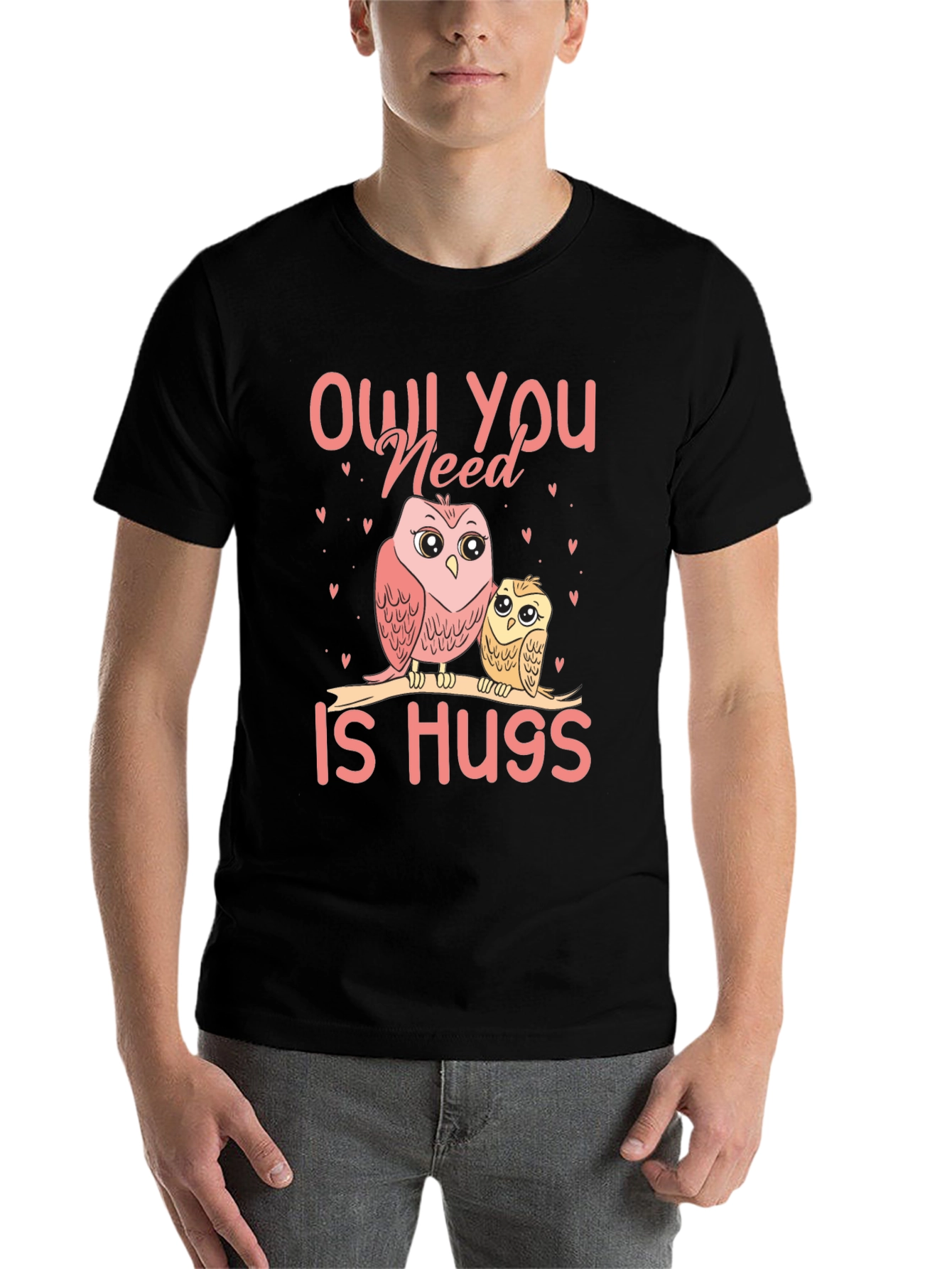 Black Owl You Need Is Hugs T-Shirt view 7