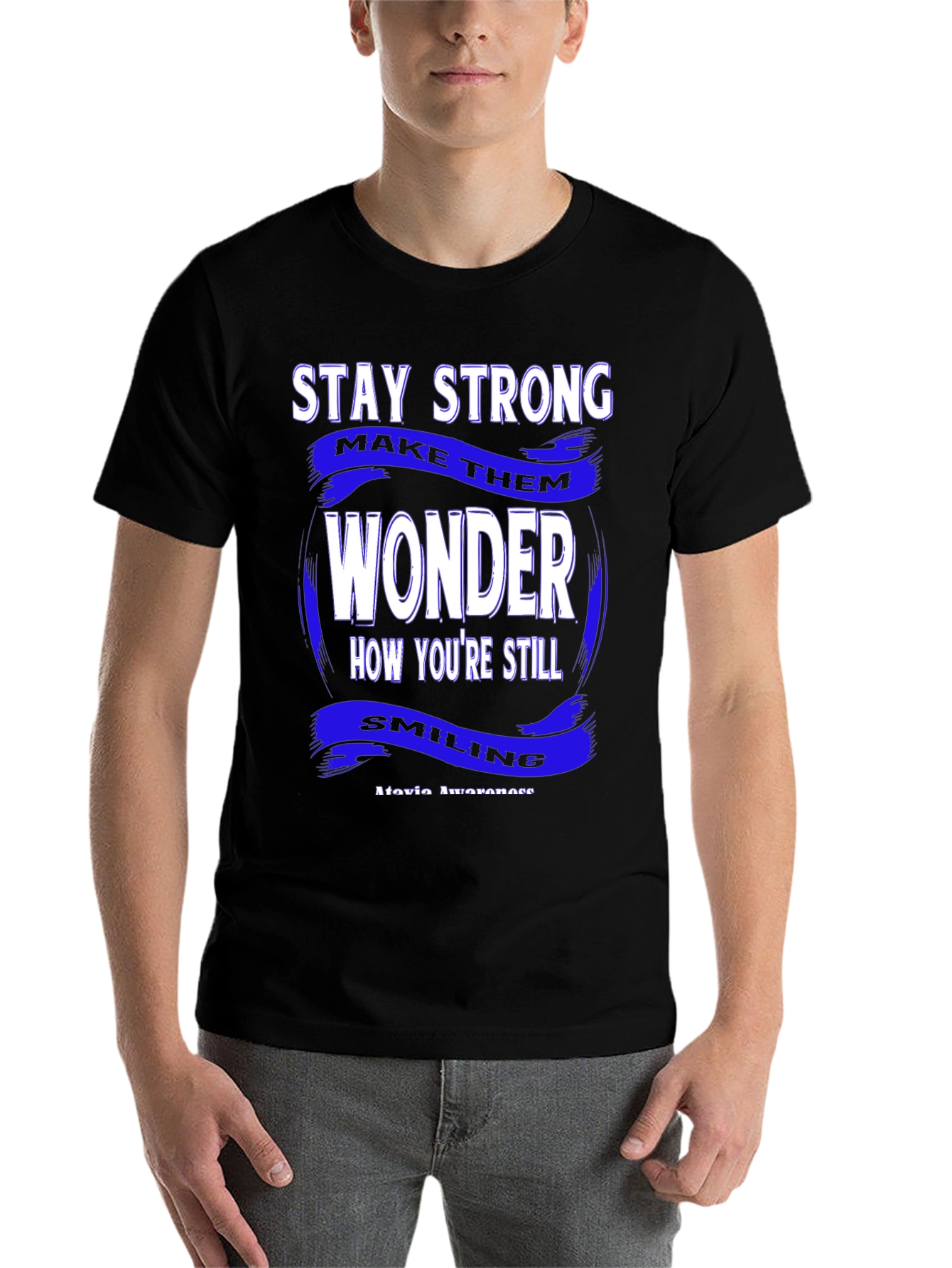Black Stay Strong Graphic Tee - Black view 7