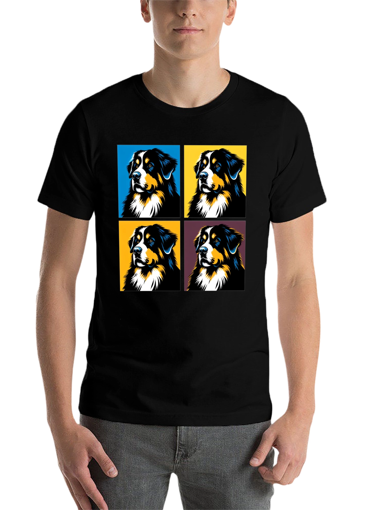 Black Dog Pop Art T-Shirt - Stylish Canine Tee view 7