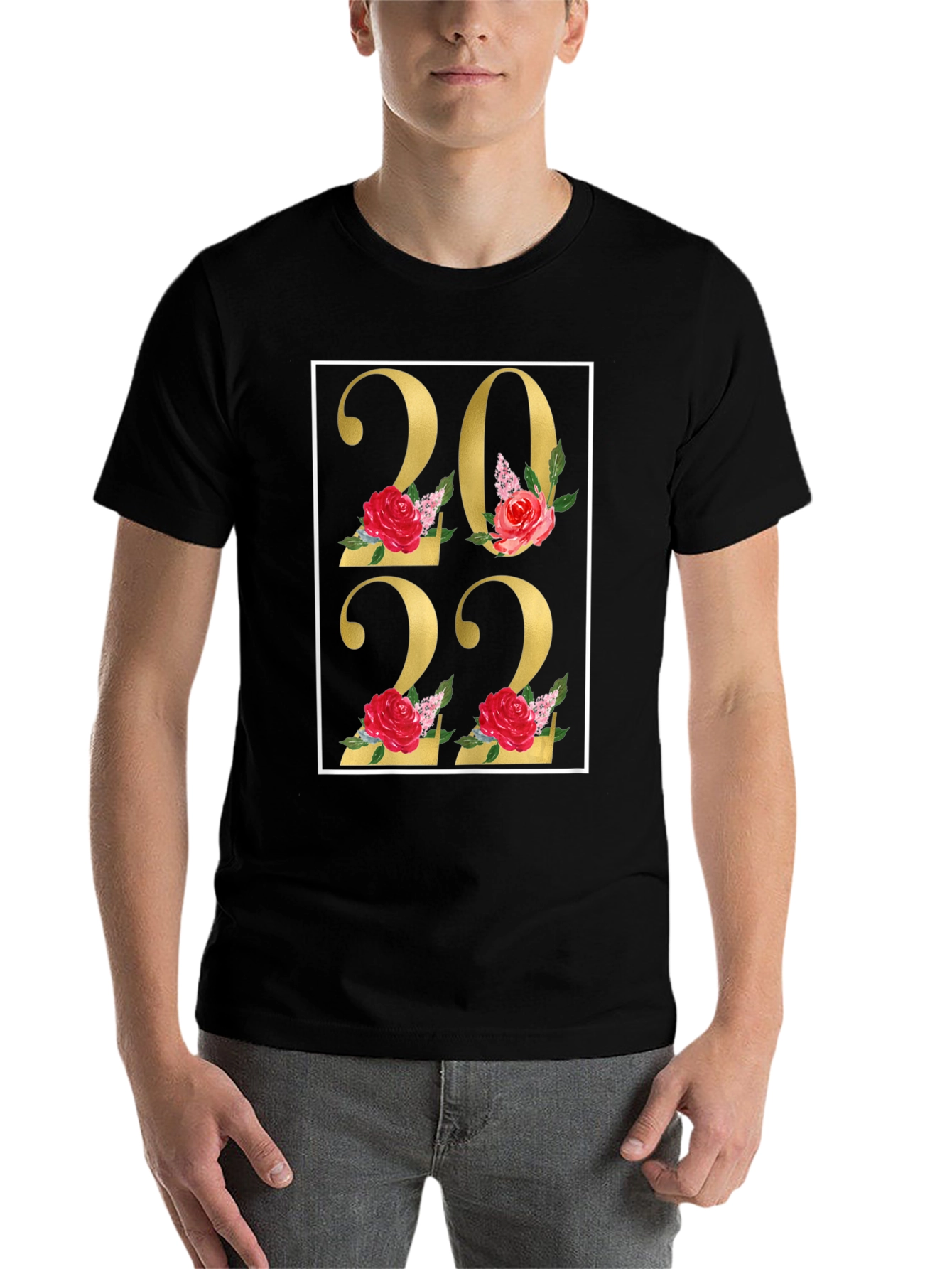 Black Floral 2022 Black T-Shirt view 7