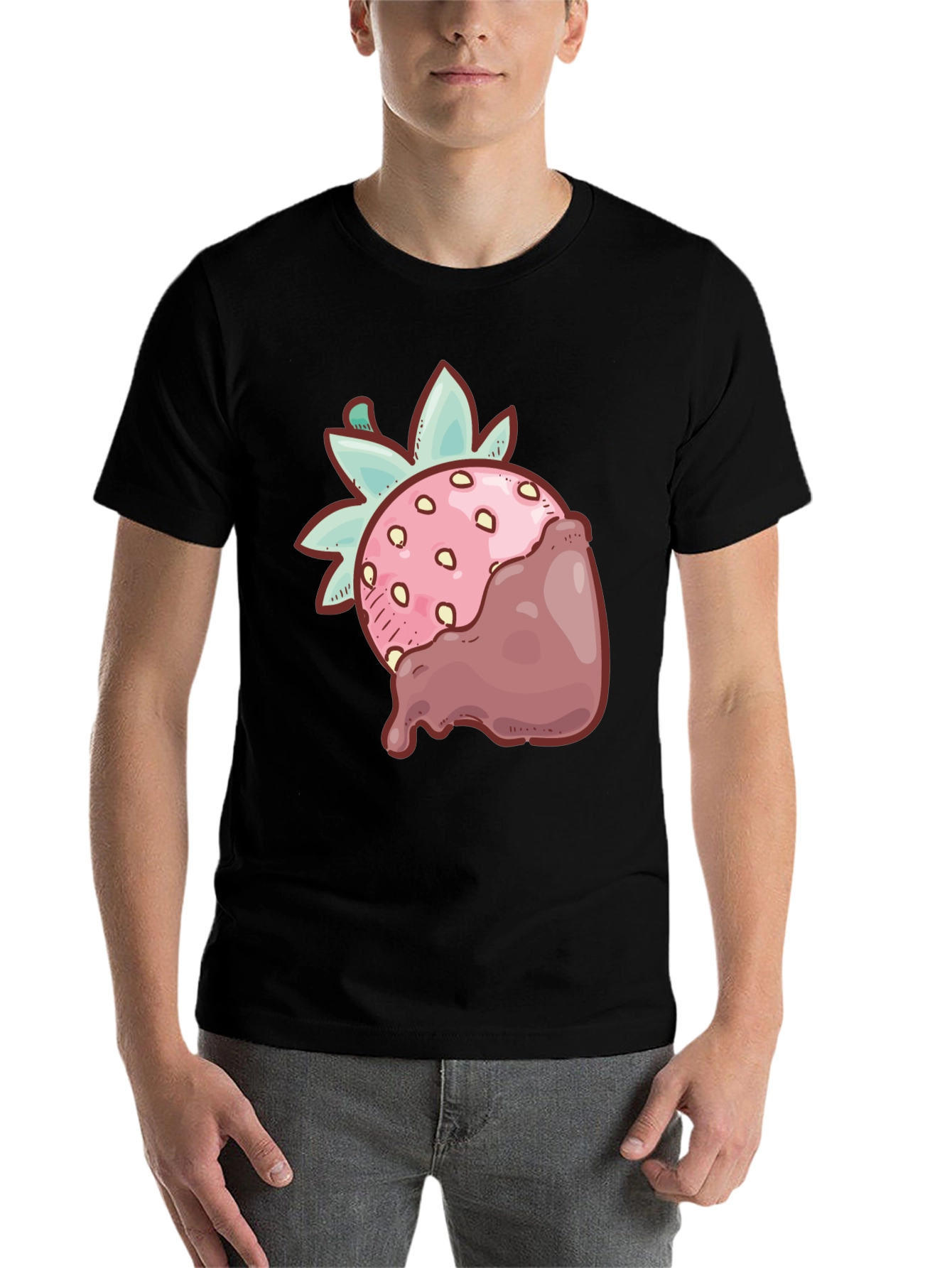 Black Strawberry Chocolate Dipped T-Shirt view 7