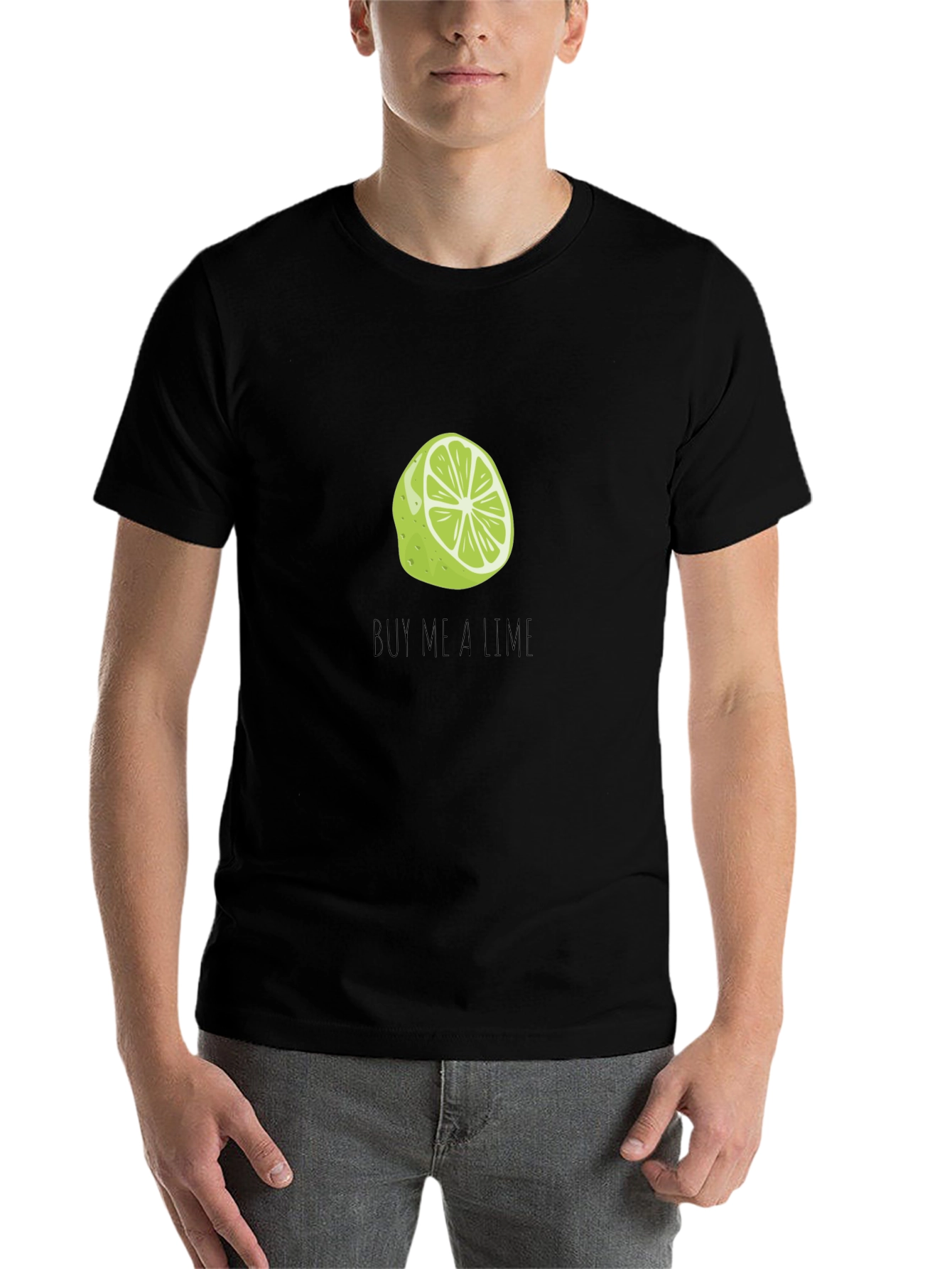 Black Buy Me a Lime T-Shirt - Fun & Stylish view 7