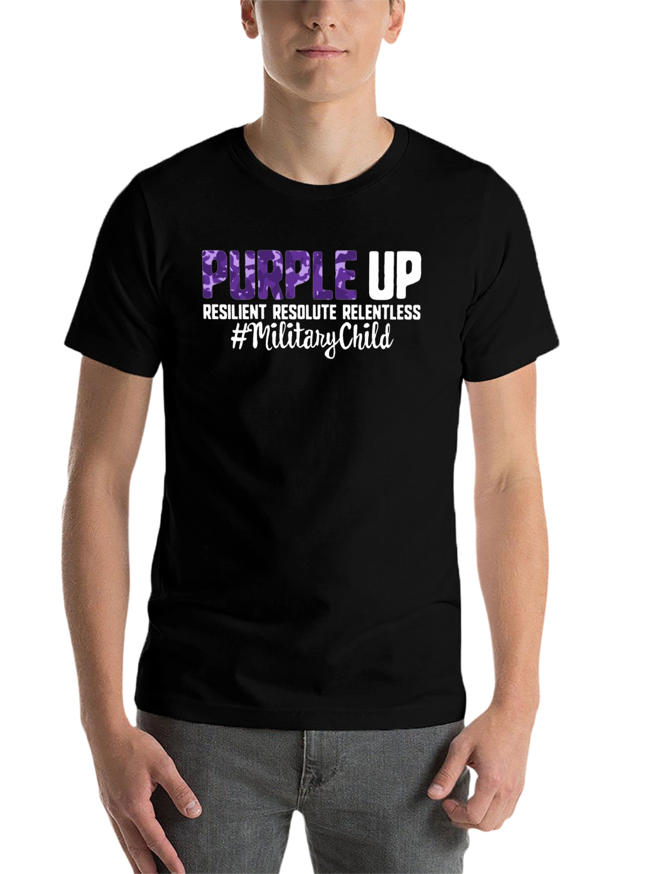 Black Purple Up Military Child T-Shirt view 7