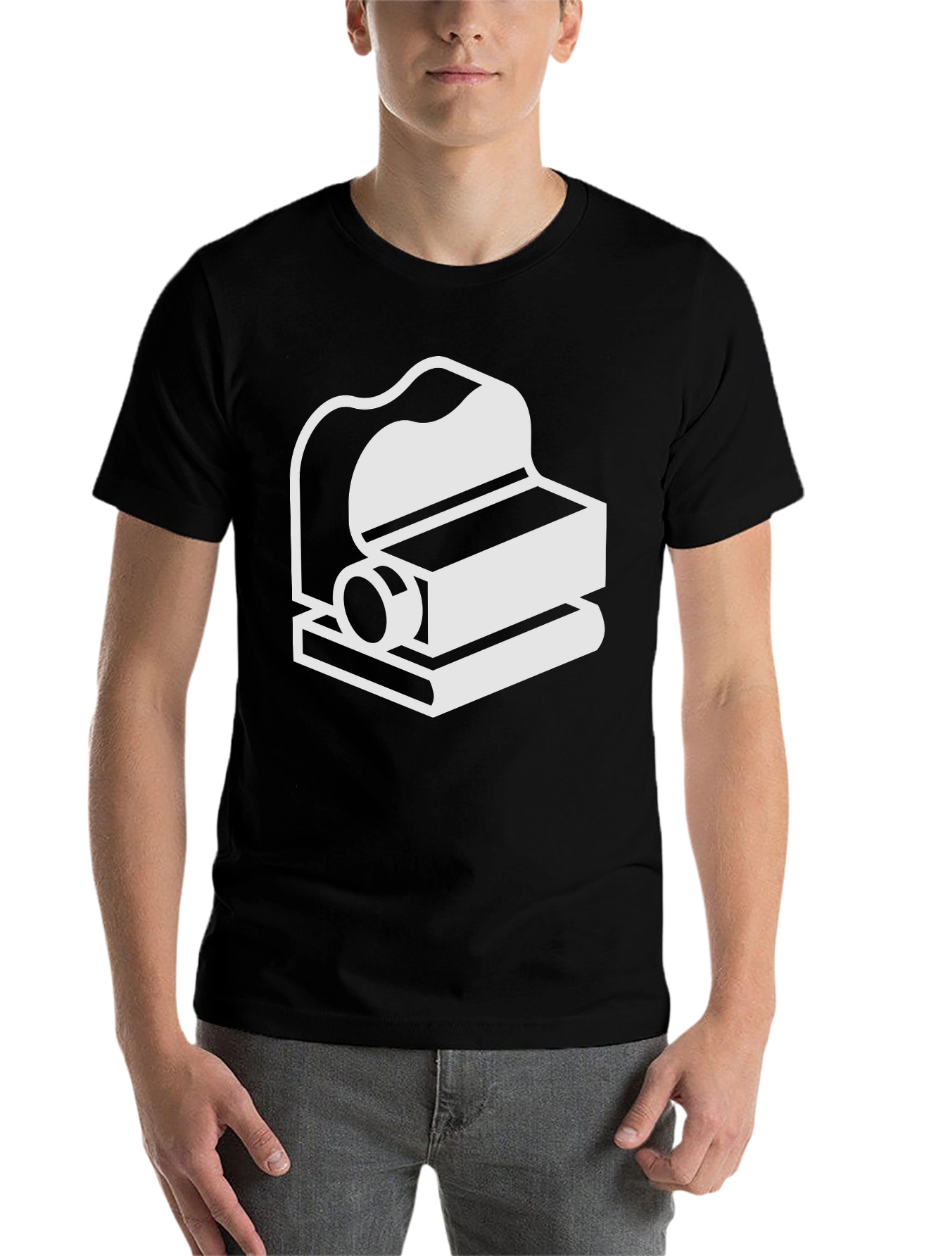 Black Abstract Typewriter Graphic T-Shirt view 7