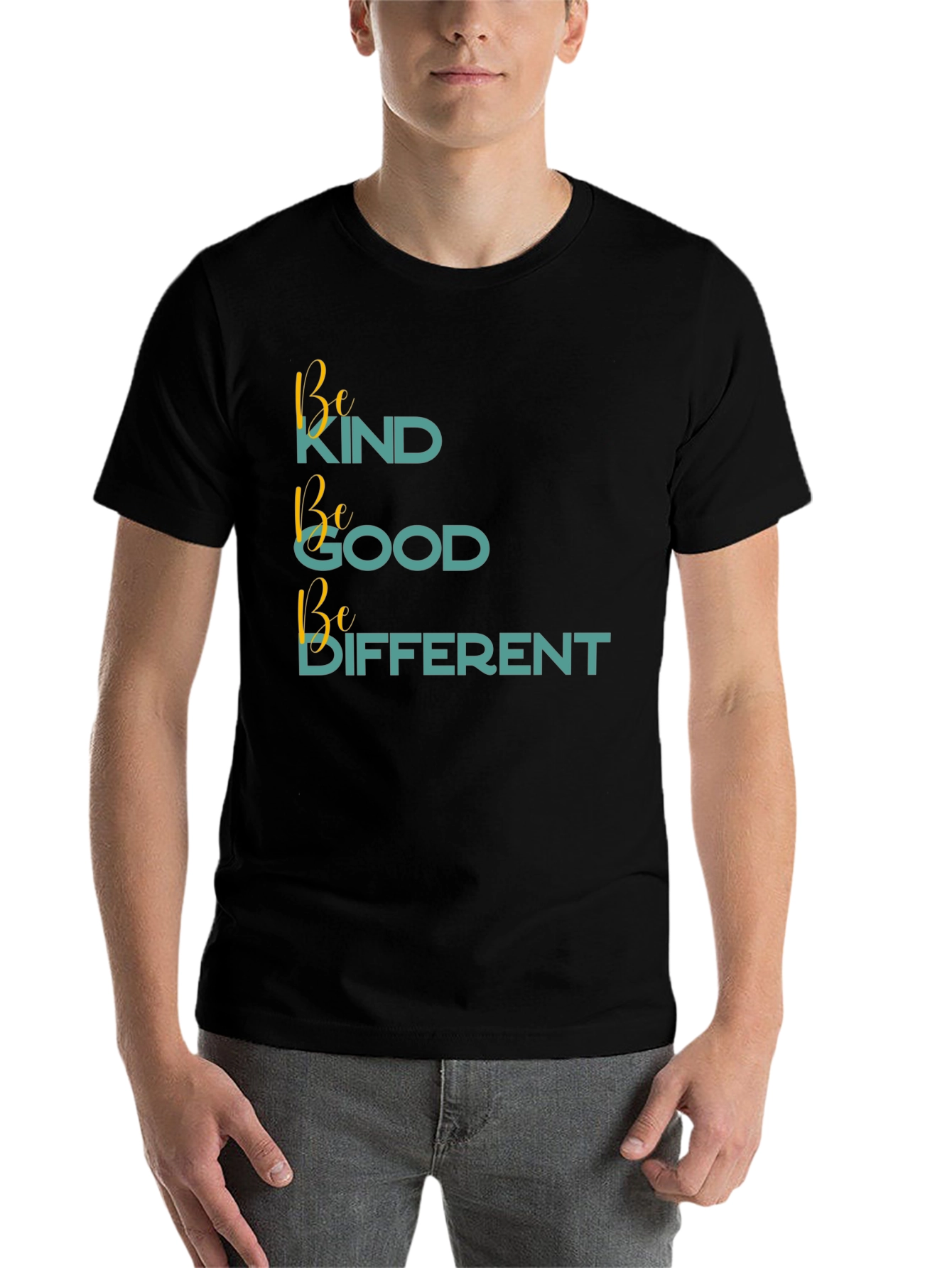 Black Be Kind Be Good Be Different Black T-Shirt view 7