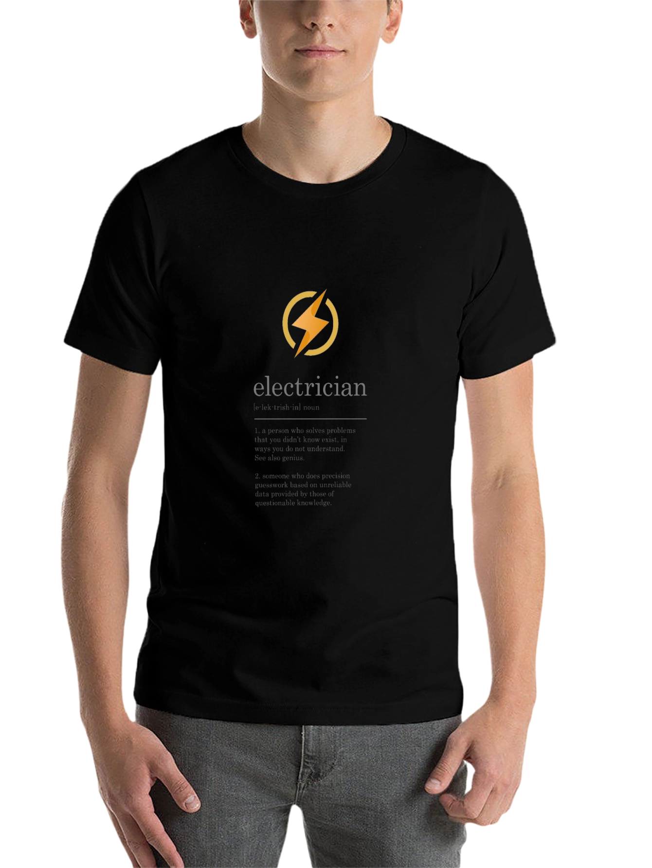 Black Electrician T-Shirt - Premium Quality view 7
