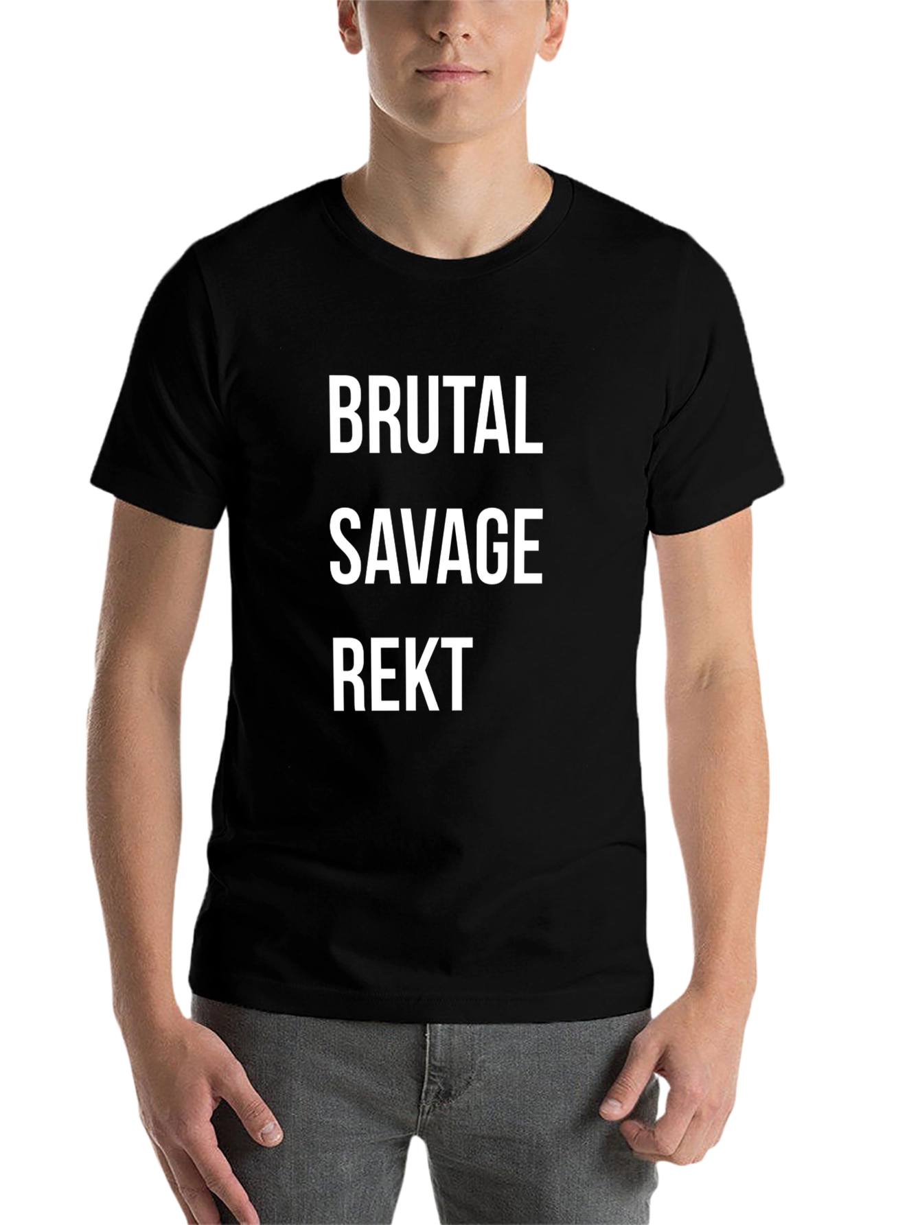 Black Brutal Savage Rekt Graphic T-Shirt view 7