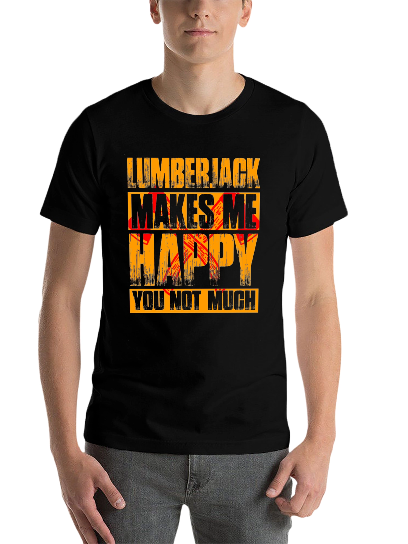 Black Lumberjack Makes Me Happy Graphic Tee view 7