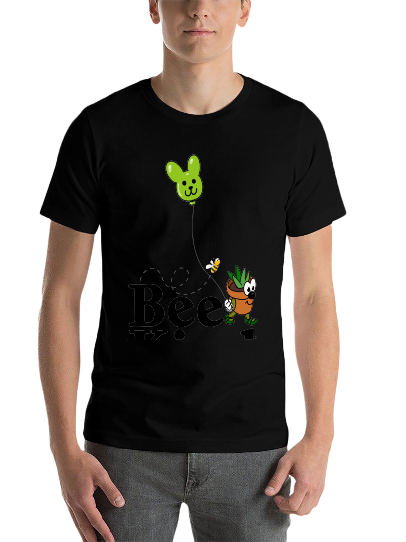 Black Bee Kind Funny Plant T-Shirt view 7