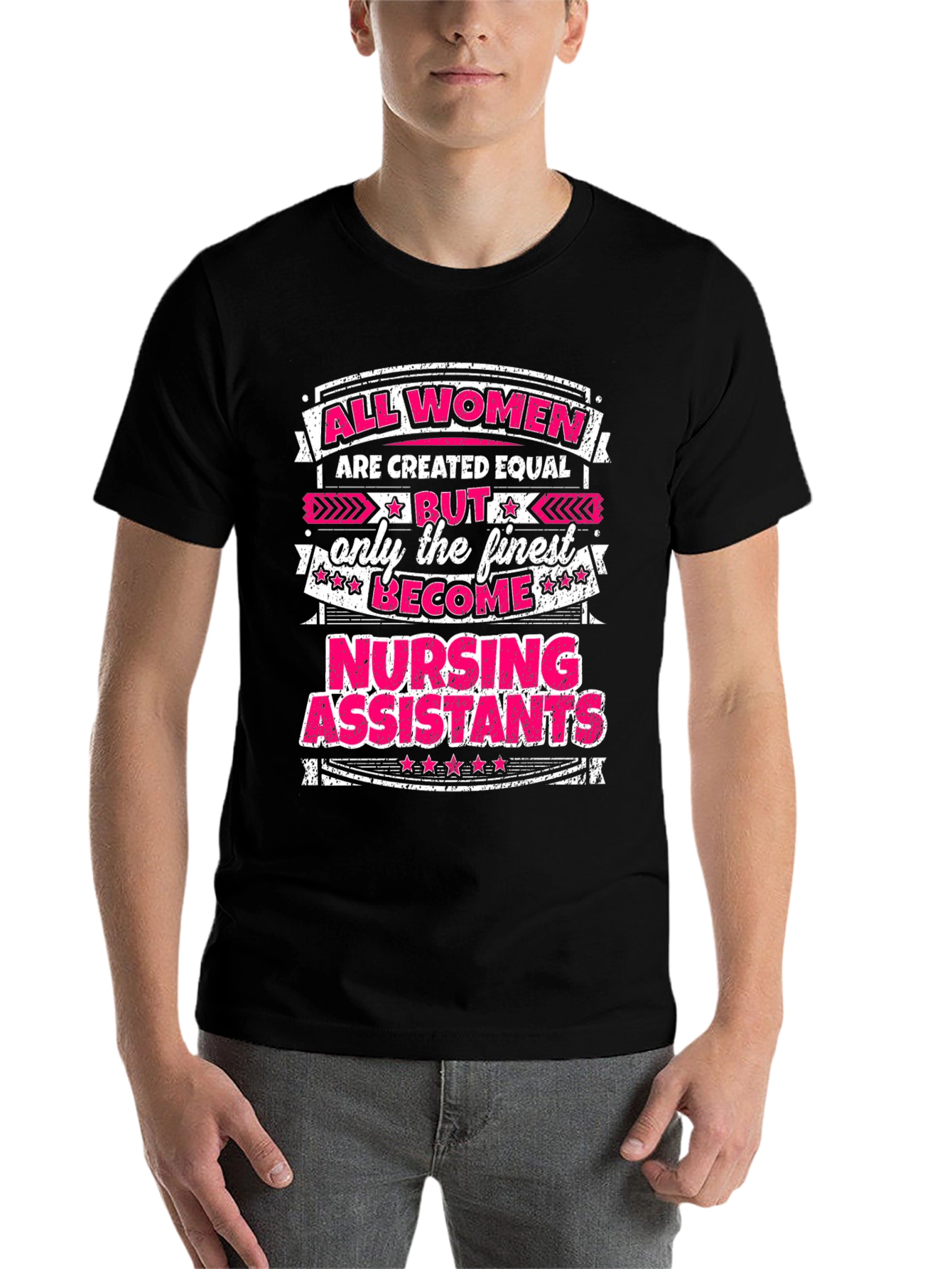 Black Nursing Assistant T-Shirt - All Women Are Created Equal Tee view 7