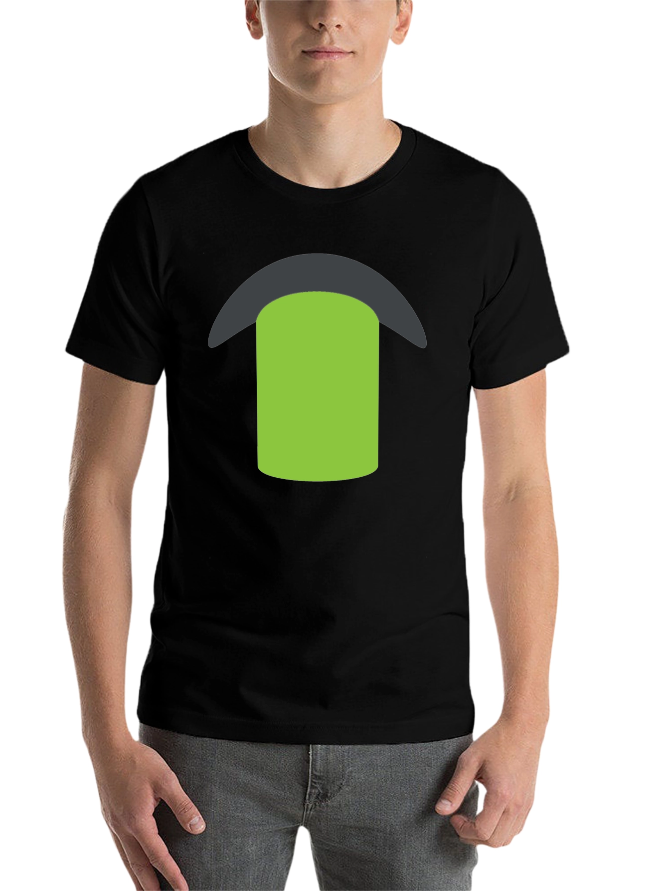 Black Black Tee with Green & Gray Graphic view 7