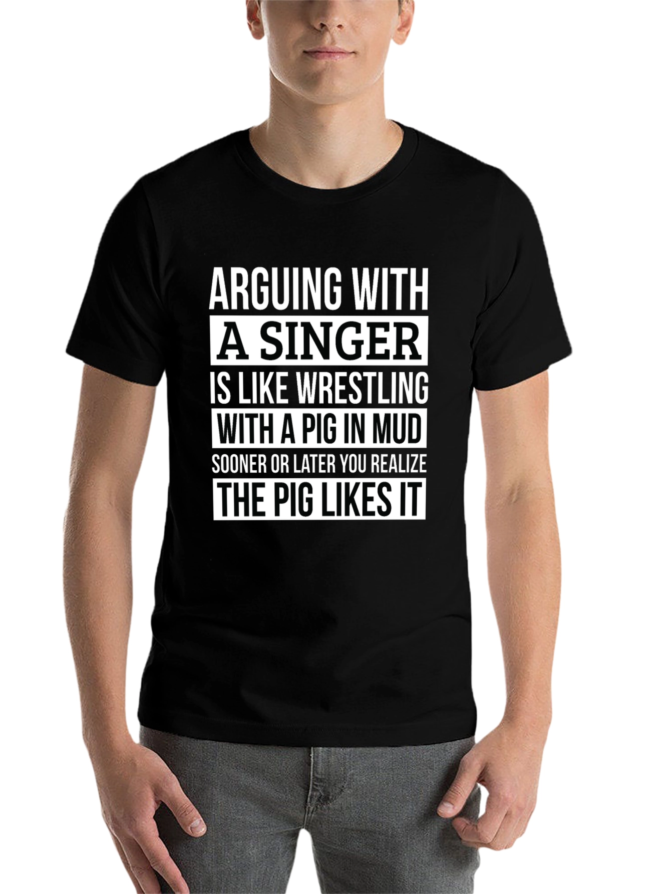 Black Arguing with a Singer T-Shirt - Funny Musician Tee view 7