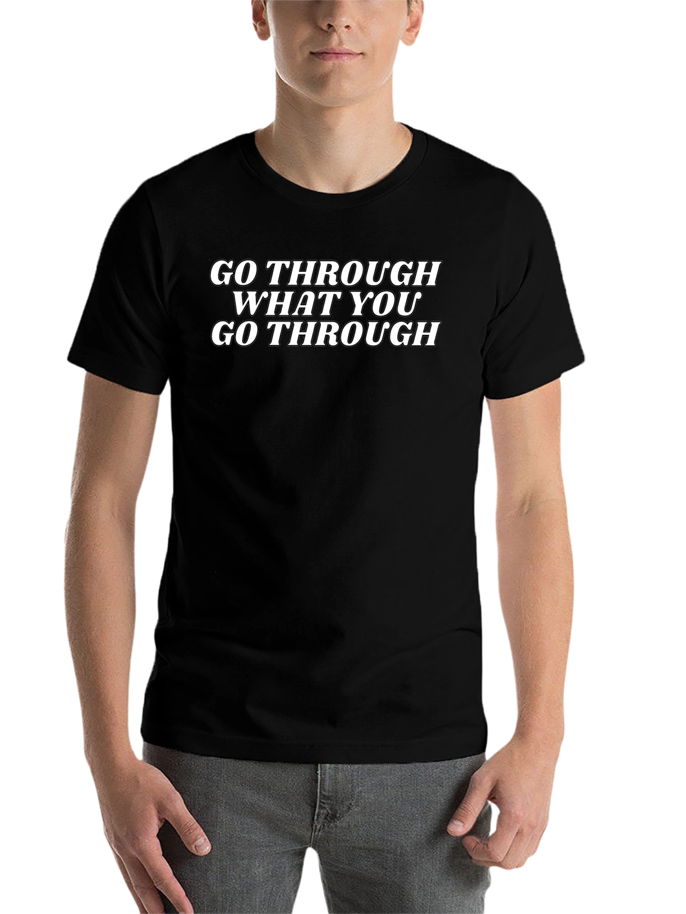 Black Go Through What You Go Through Black T-Shirt view 7