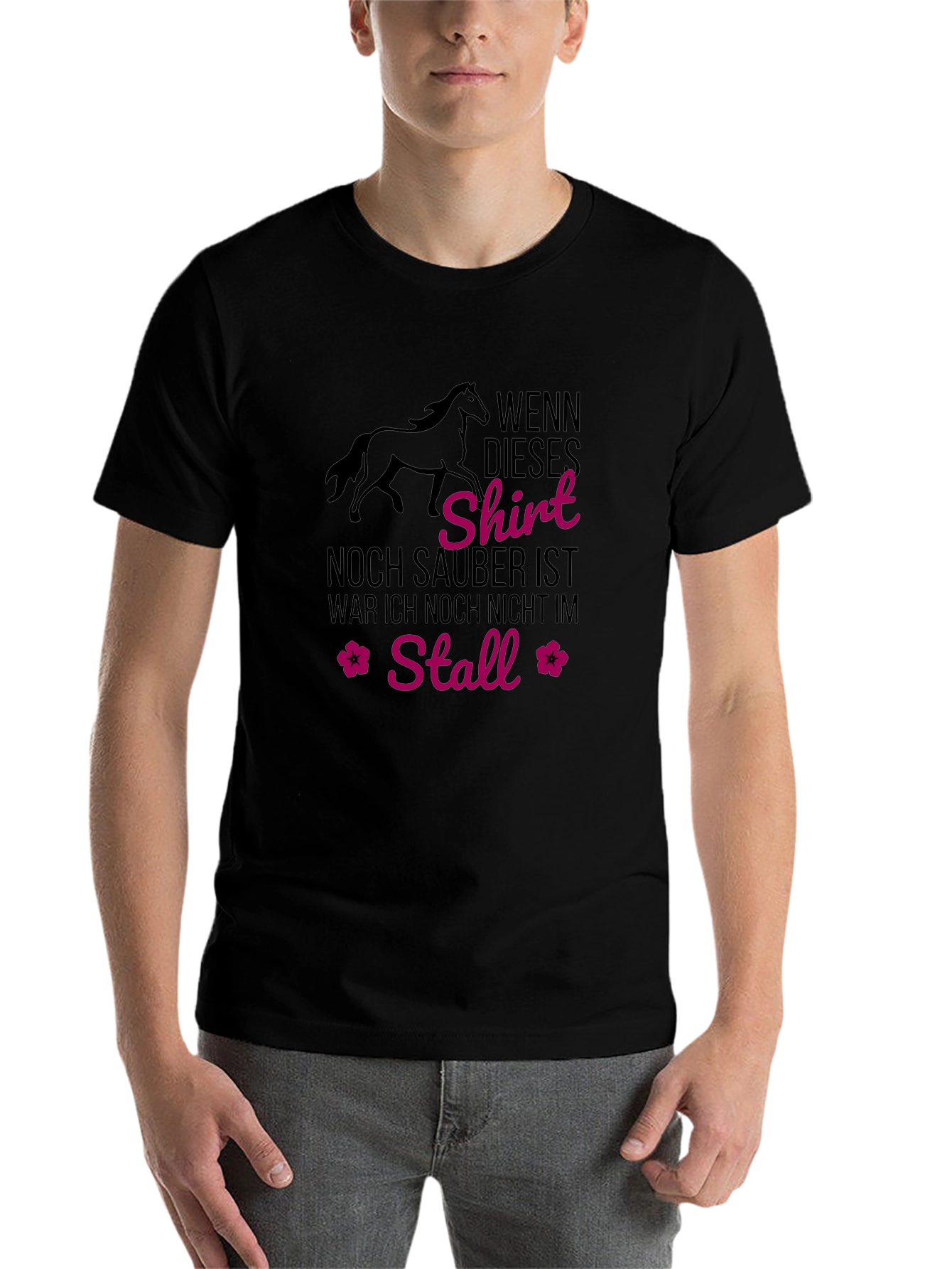 Black Horse Stall T-Shirt - Equestrian Lover's Tee view 7