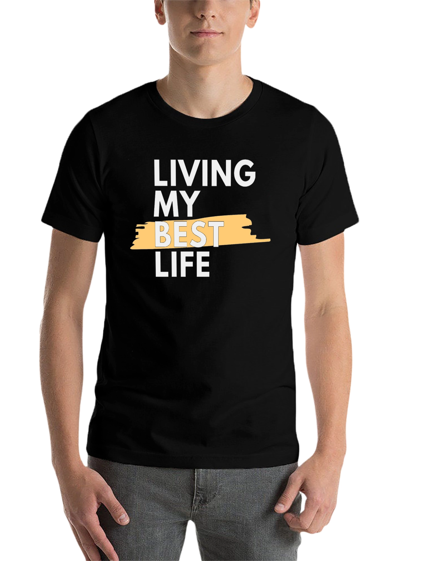 Black Living My Best Life Graphic T-Shirt view 7