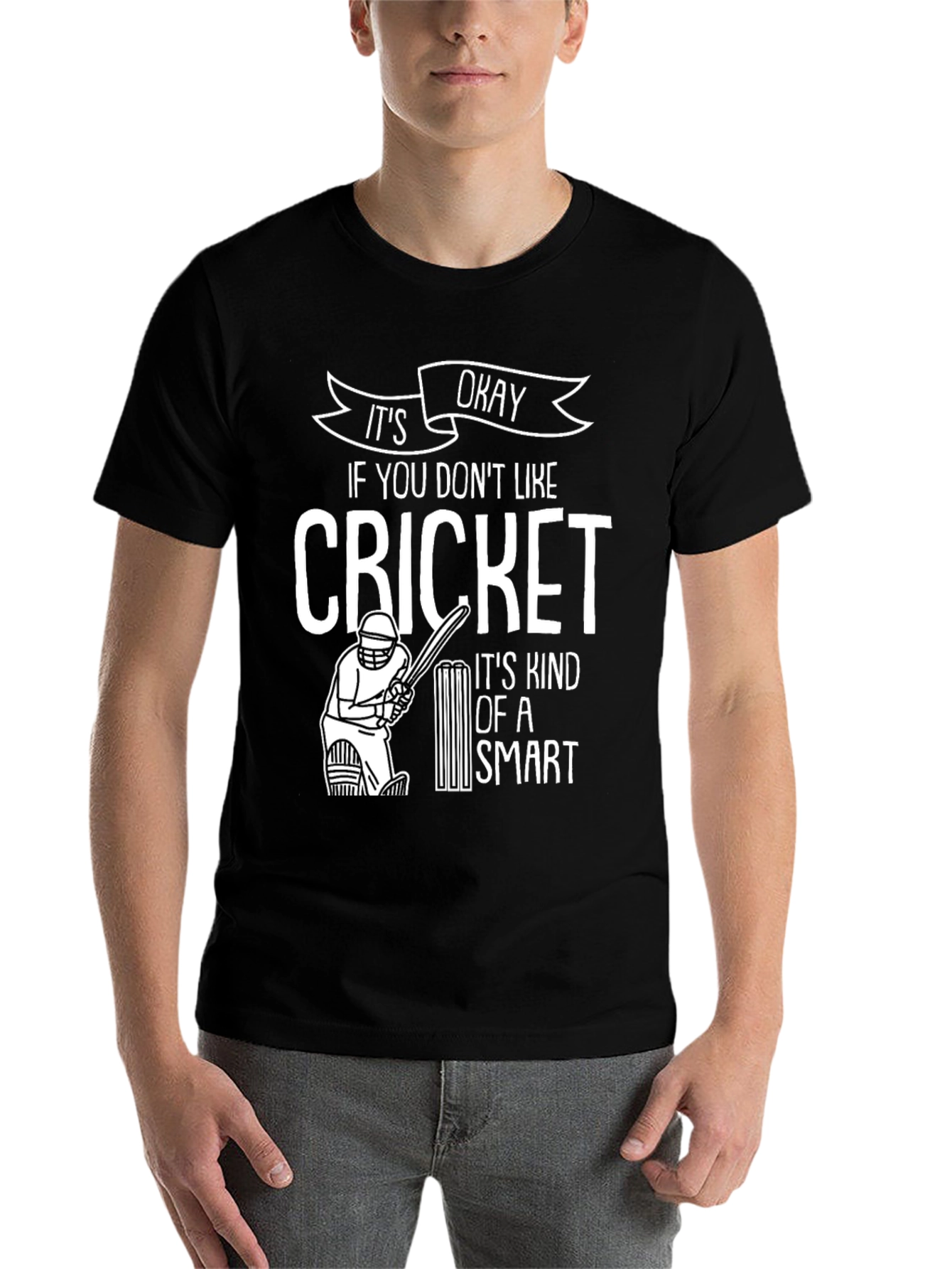 Funny Cricket T-Shirt - It's Okay Smart Design - 7