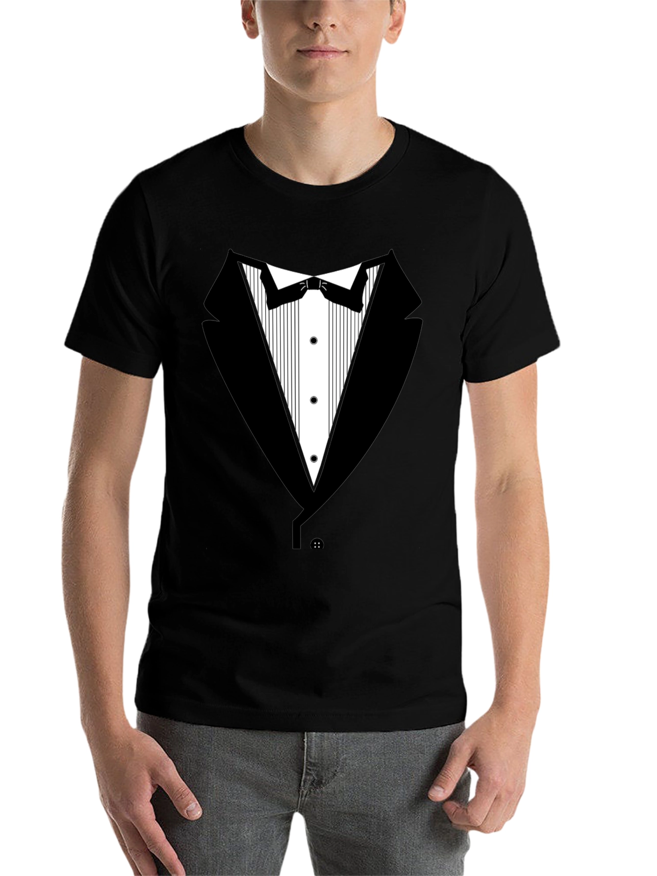 Black Tuxedo T-Shirt - Novelty Formal Wear Tee view 7