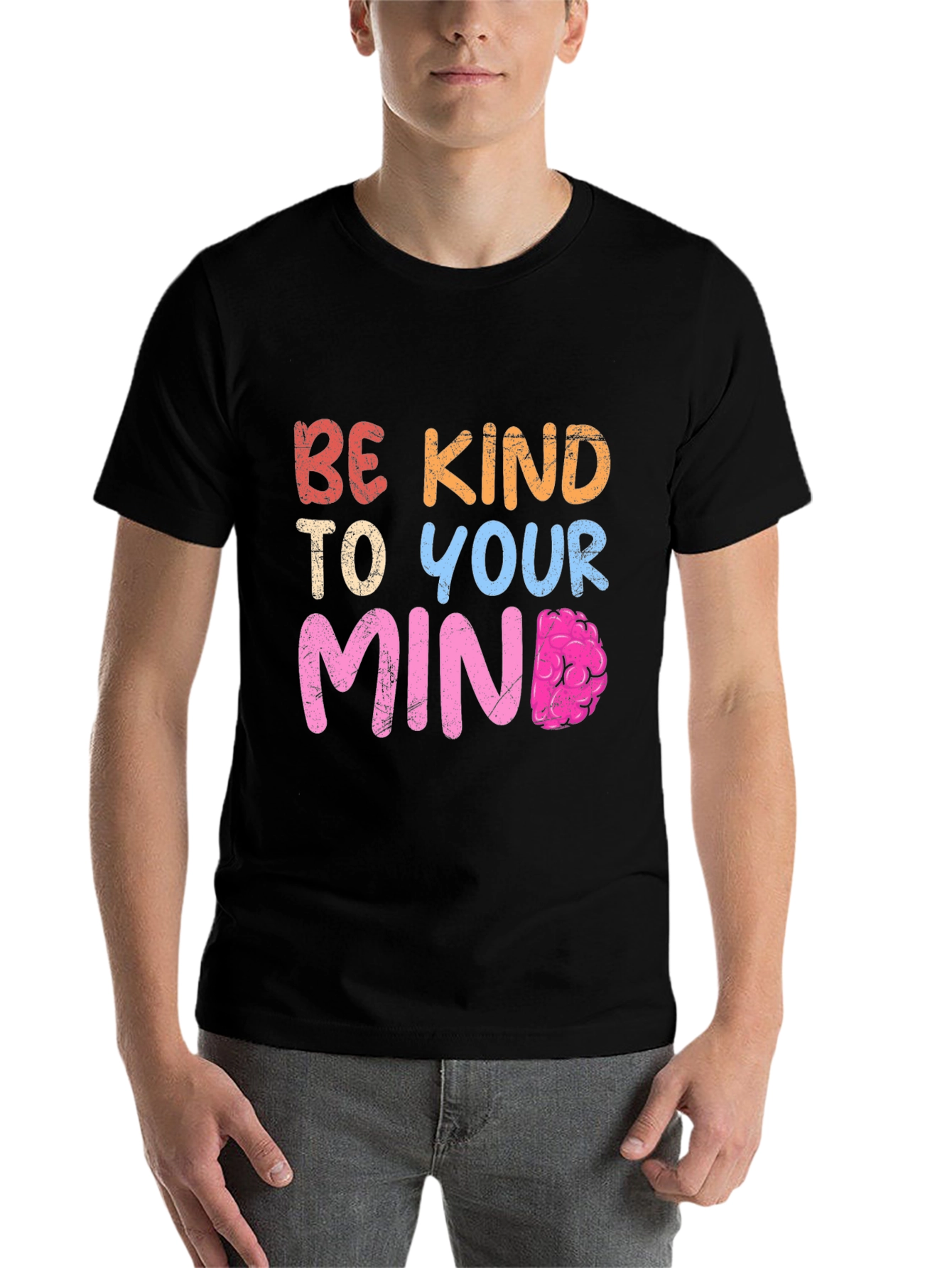 Black Be Kind To Your Mind T-Shirt view 7