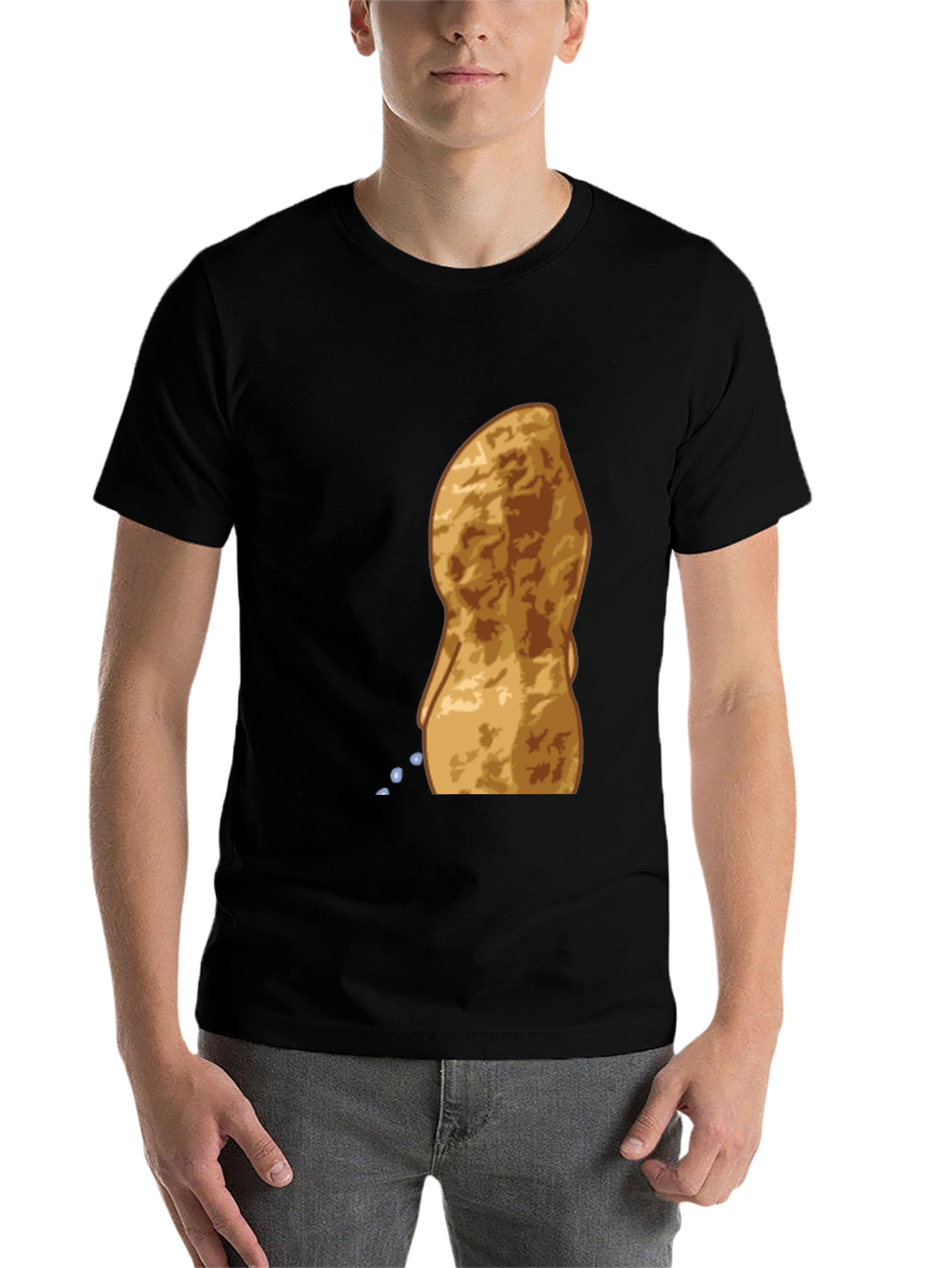 Peeing Peanut Funny Graphic T-Shirt - 7
