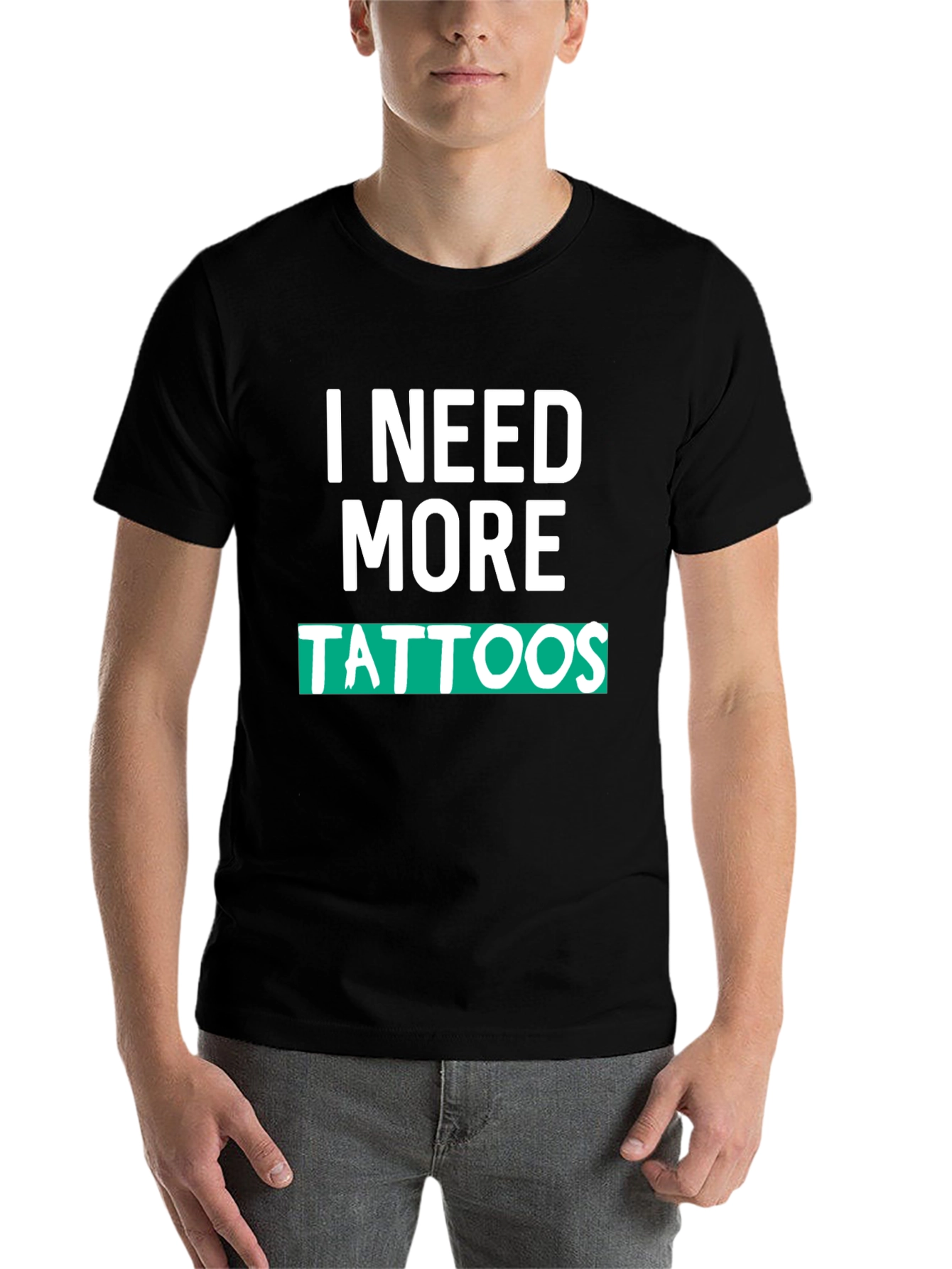 Black I Need More Tattoos Graphic Tee view 7