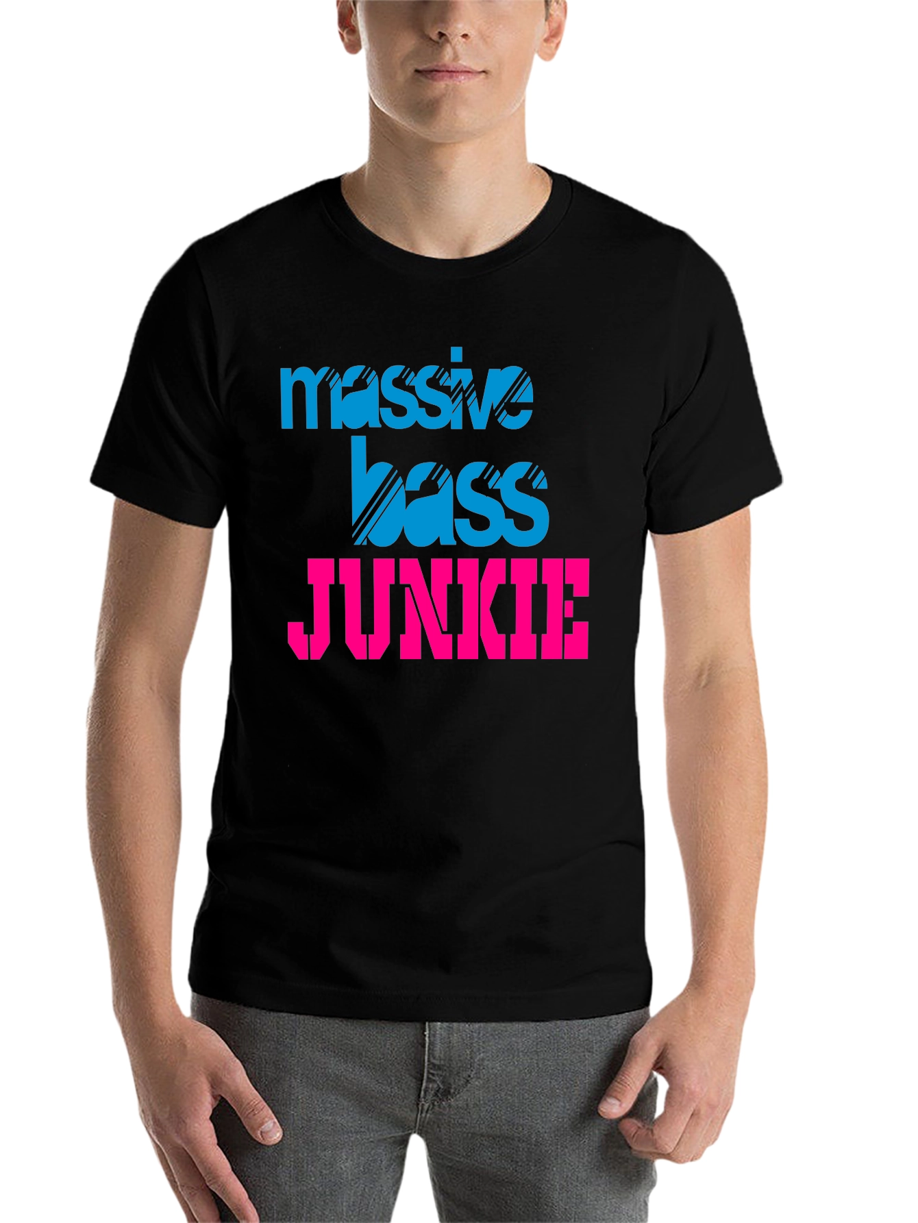 Black Massive Bass Junkie Black Graphic Tee view 7
