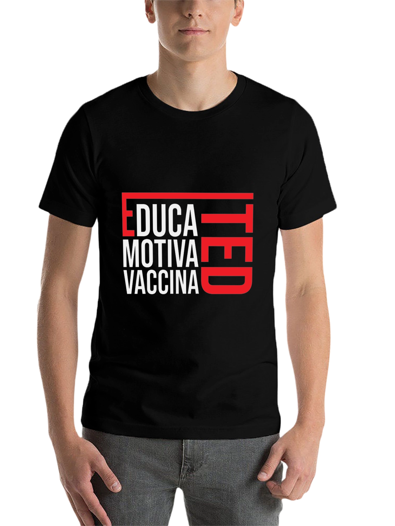 Black Educated Vaccinated T-Shirt view 7