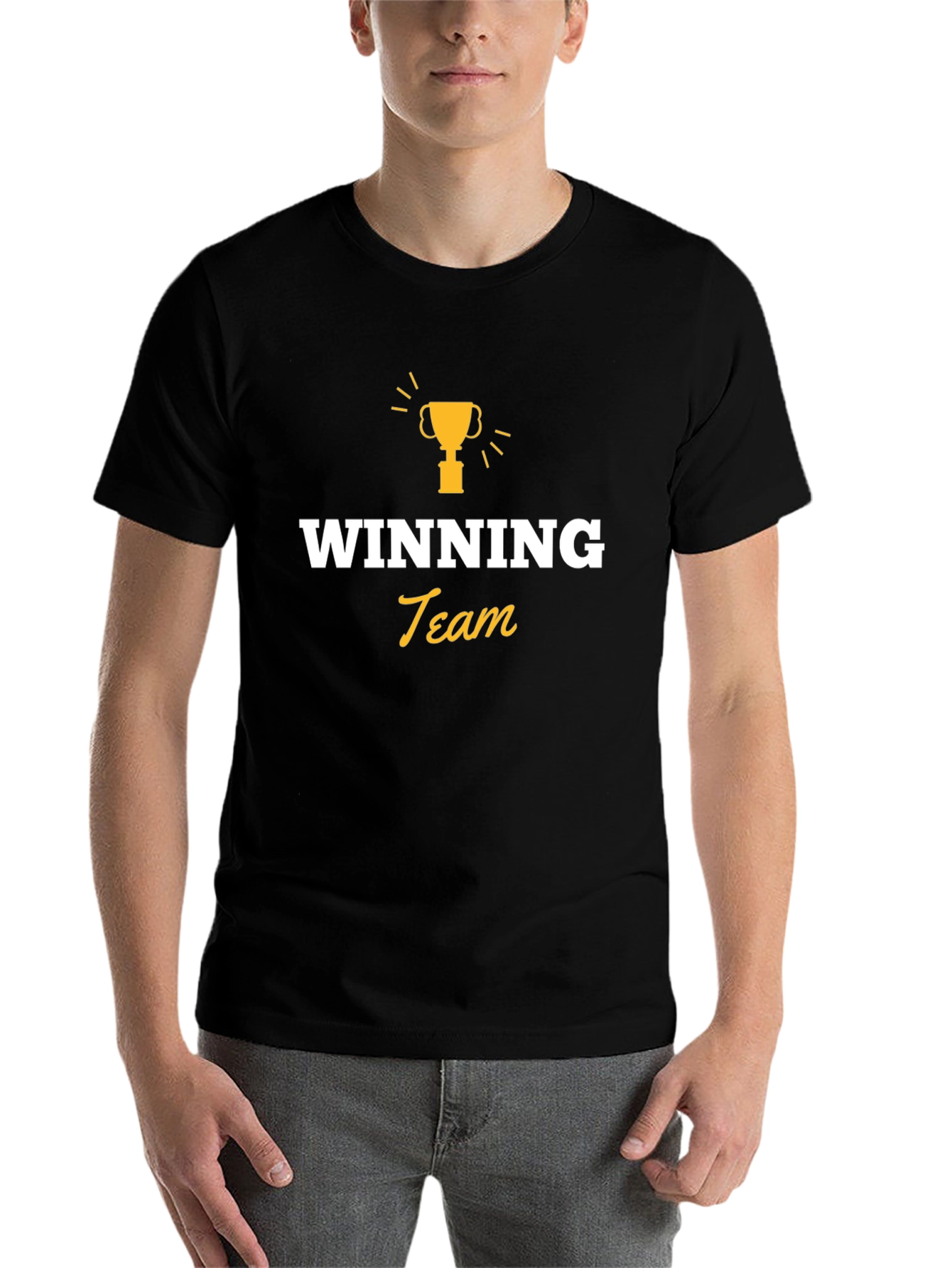 Black Winning Team Graphic T-Shirt - Black Crew Neck view 7