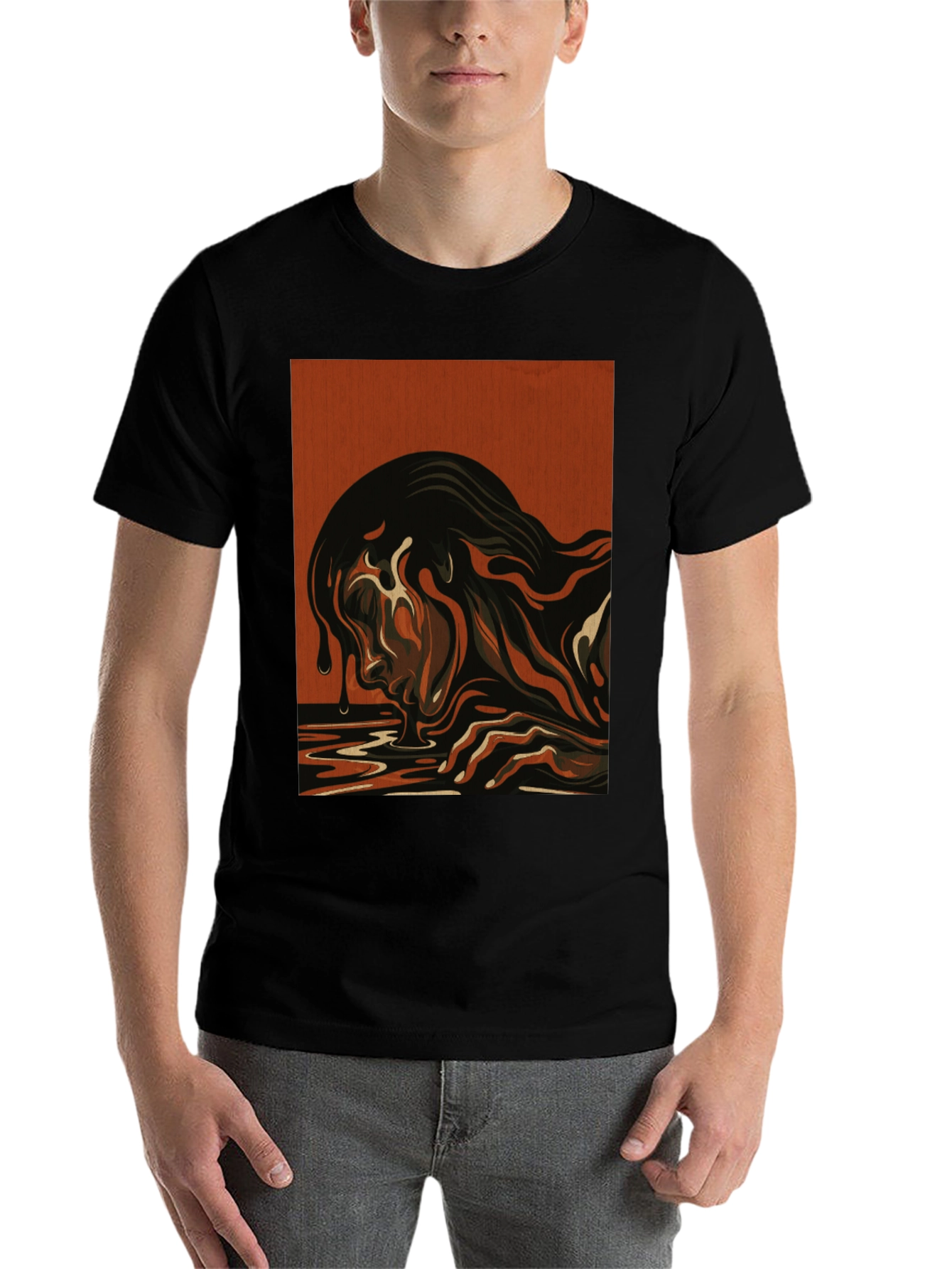 Black Artistic Drip Graphic Tee - Unique Design view 7