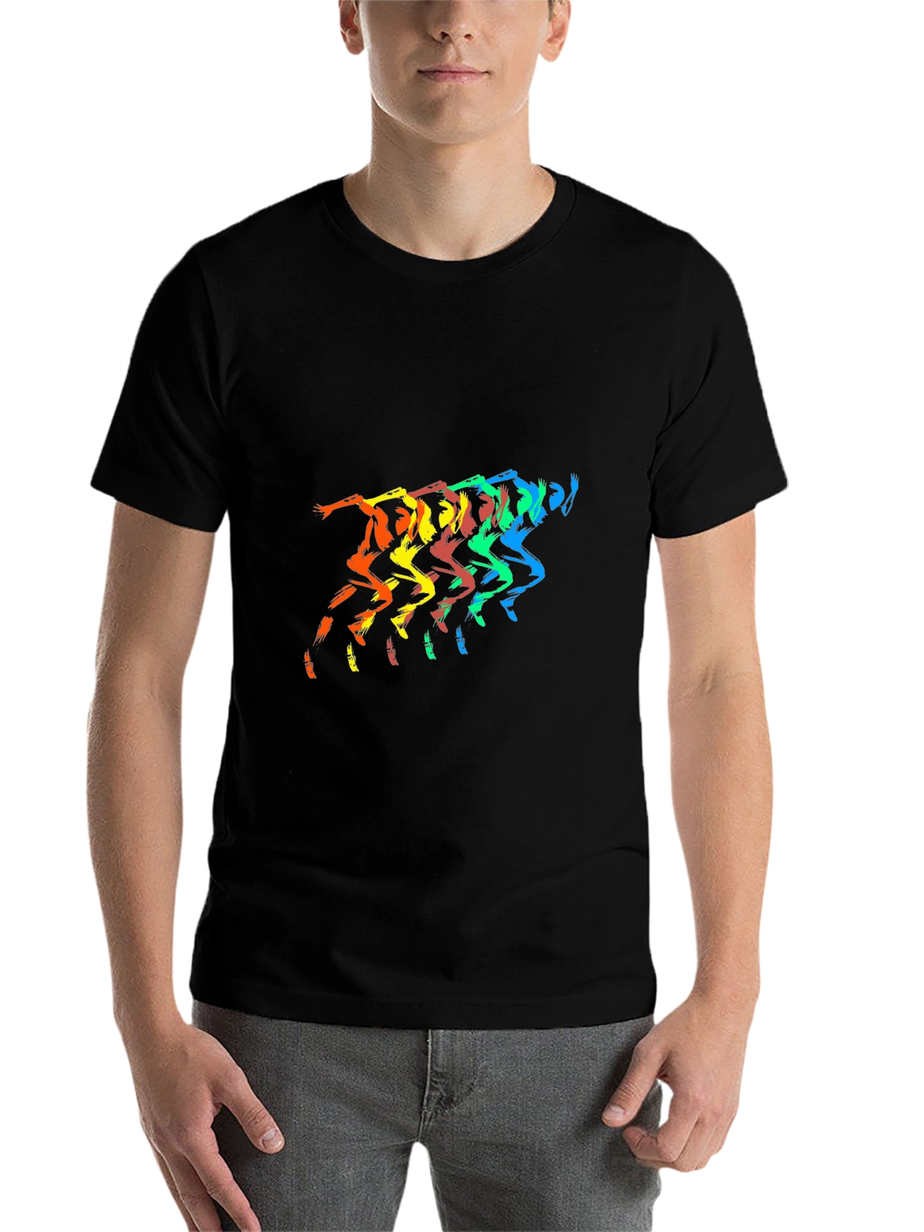 Black Rainbow Runner Black T-Shirt - Men's view 7