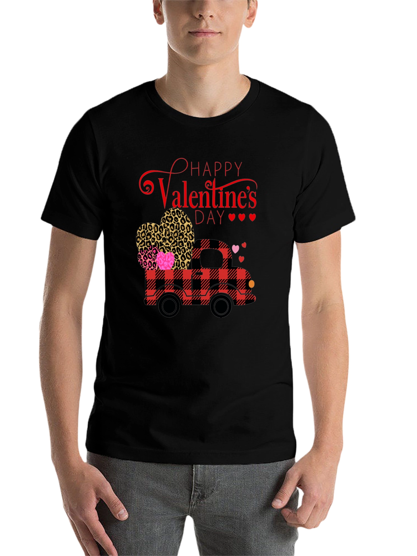 Black Valentine's Day Truck Graphic Tee view 7