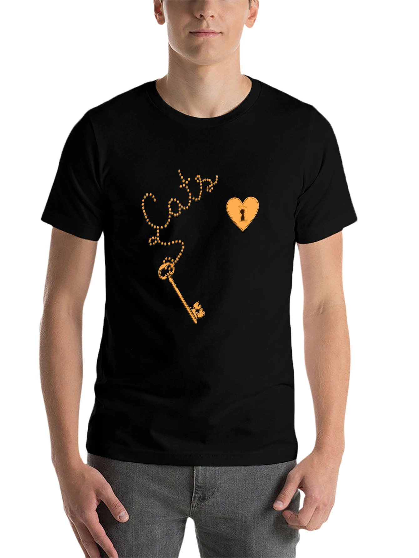 Black Key to My Heart Black Graphic Tee view 7