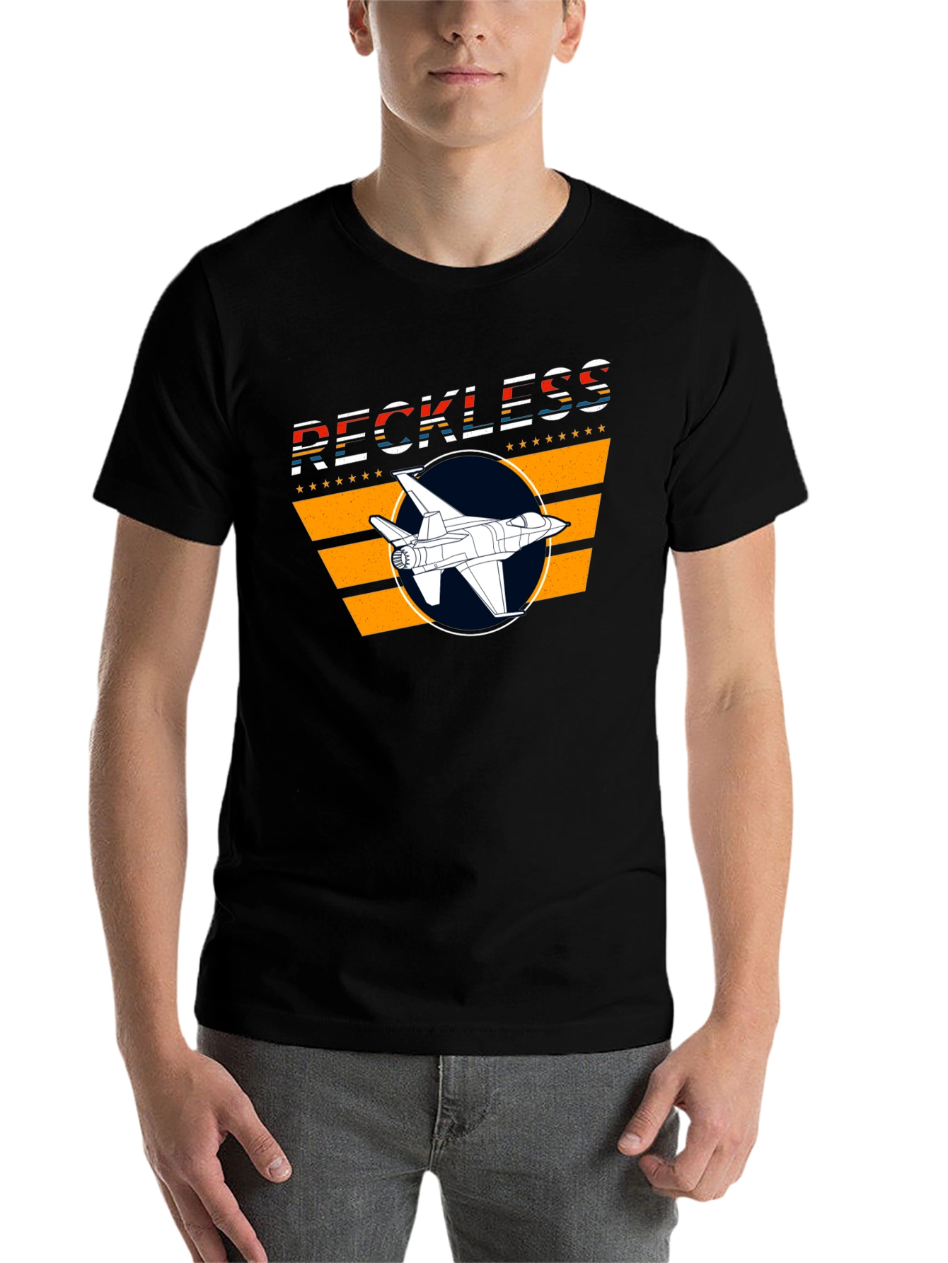 Black Reckless Jet Black Graphic T-Shirt view 7