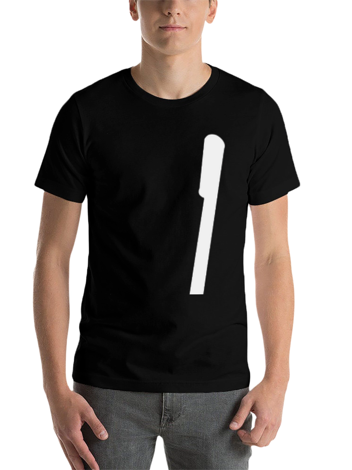 Black Modern Black Tee with Bold White Graphic view 7