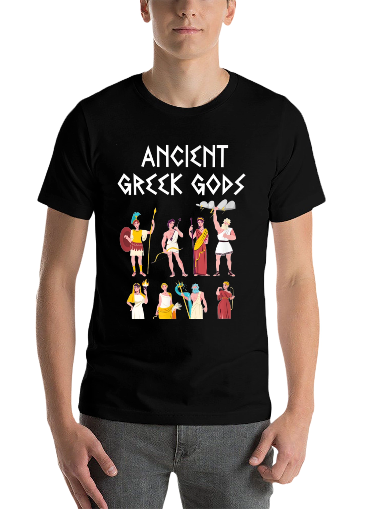 Black Ancient Greek Gods Graphic T-Shirt view 7
