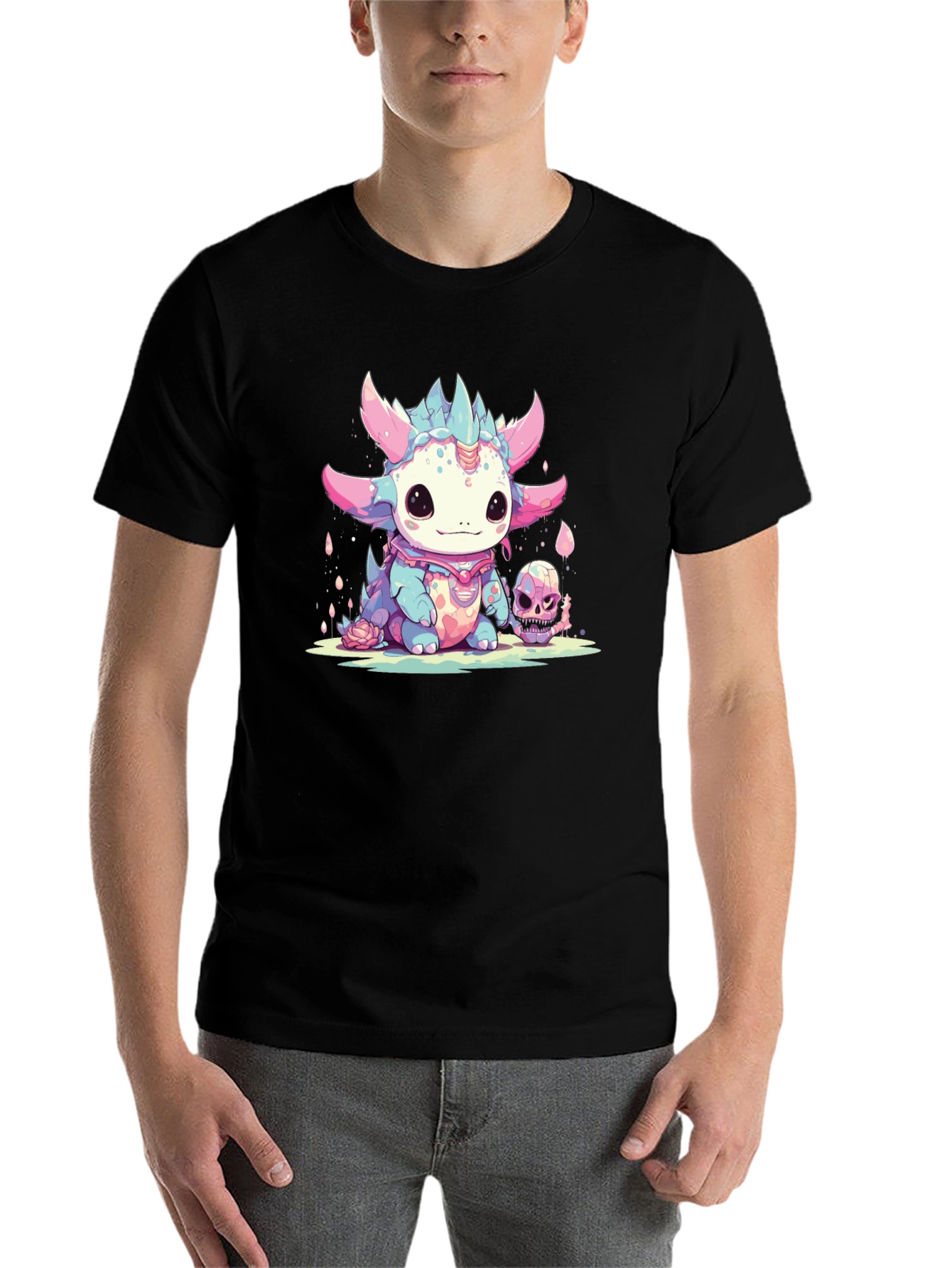 Black Kawaii Dragon Tee - Spooky Cute Style view 7