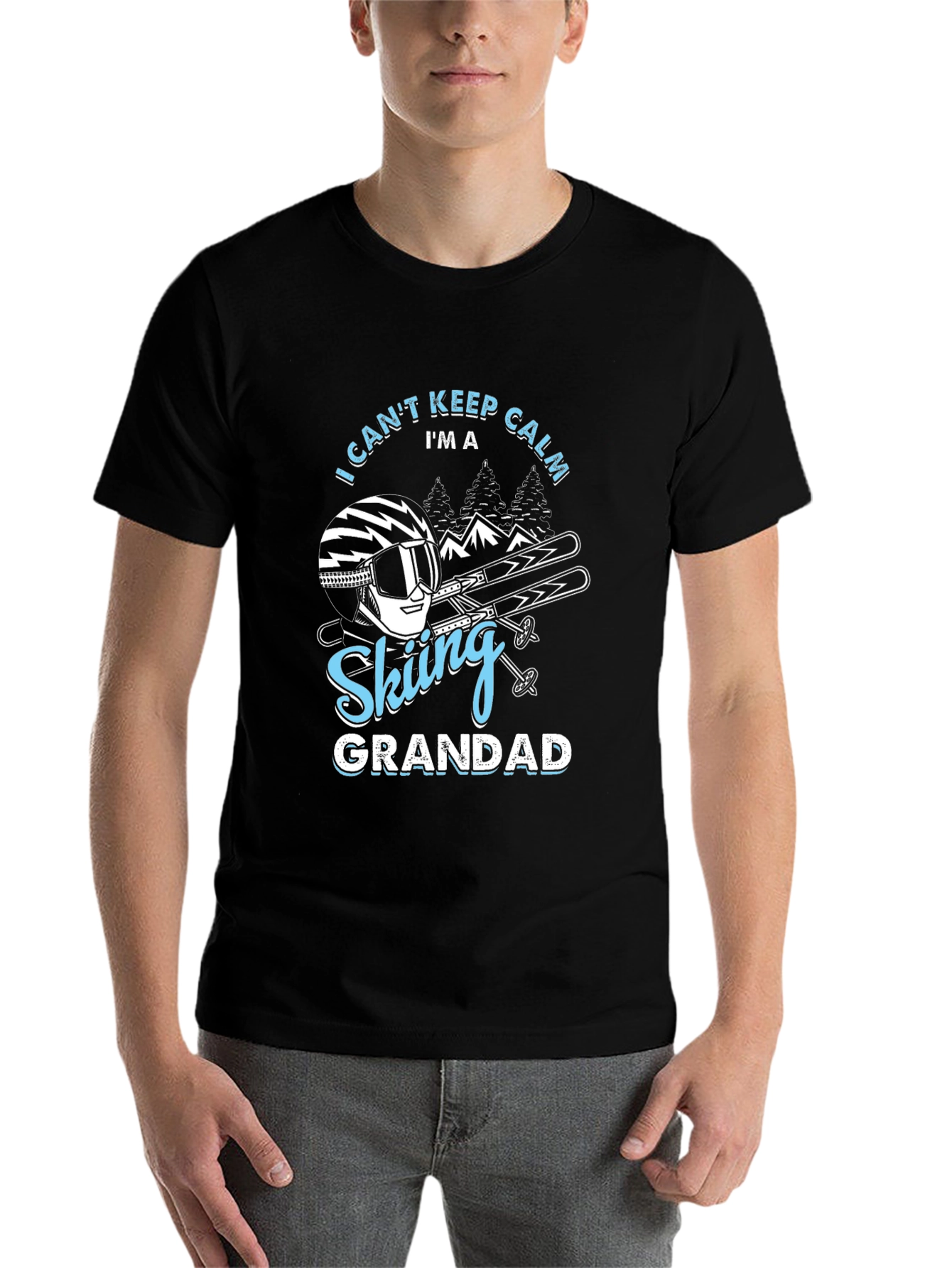 Black Skiing Grandad T-Shirt - I Can't Keep Calm view 7