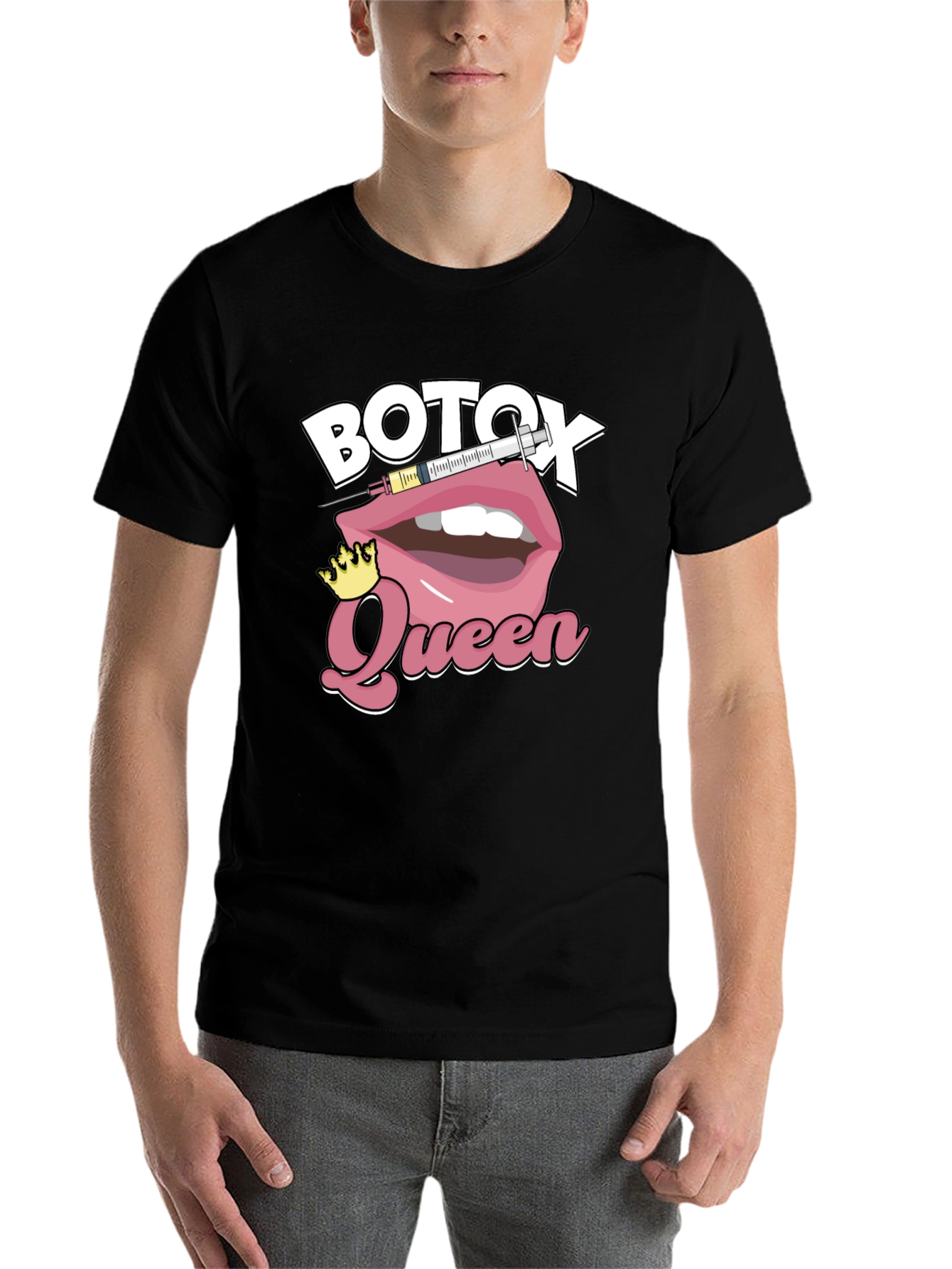 Black Botox Queen Graphic T-Shirt - Black Cotton Blend view 7