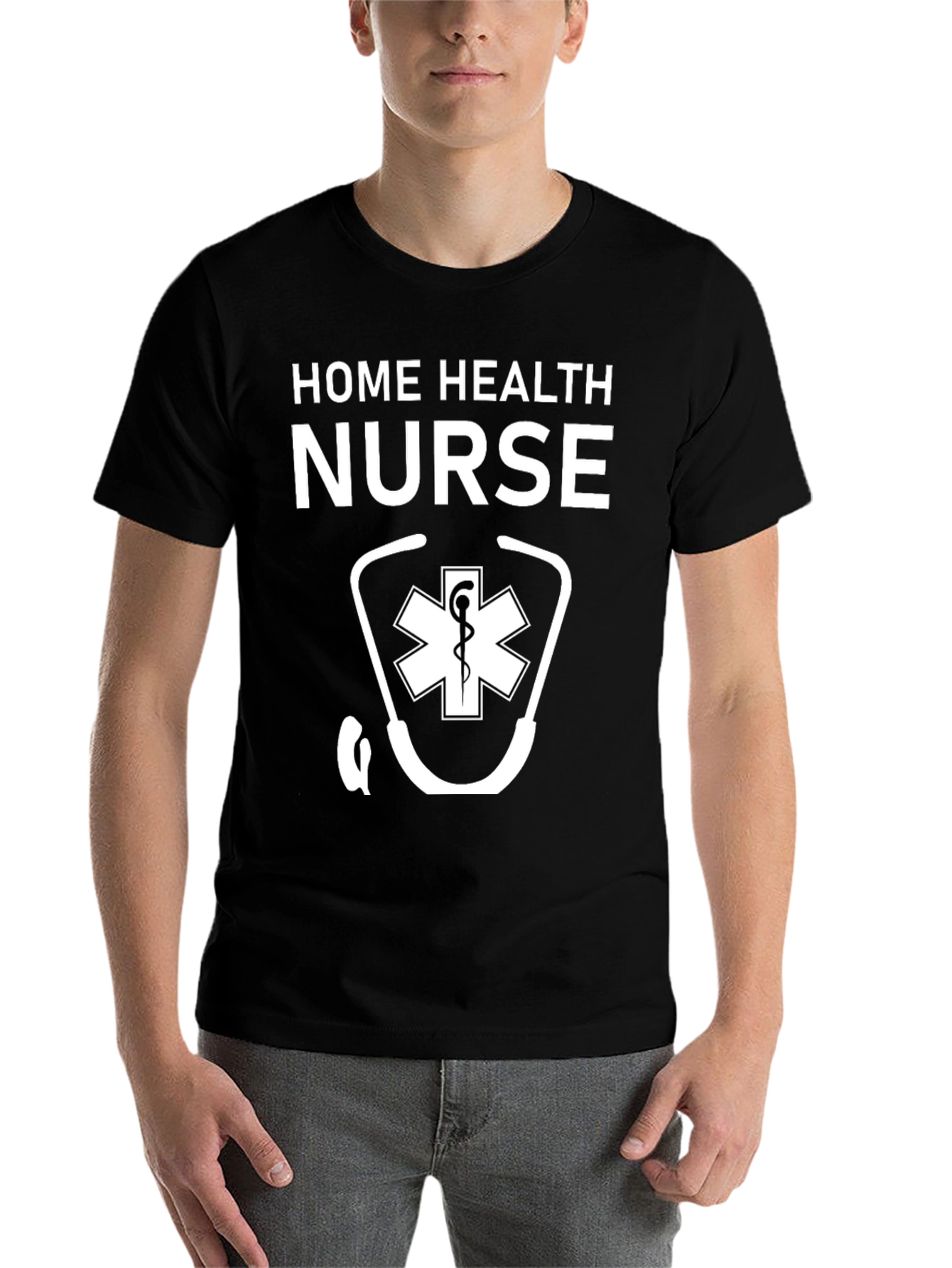 Black Home Health Nurse Graphic T-Shirt view 7
