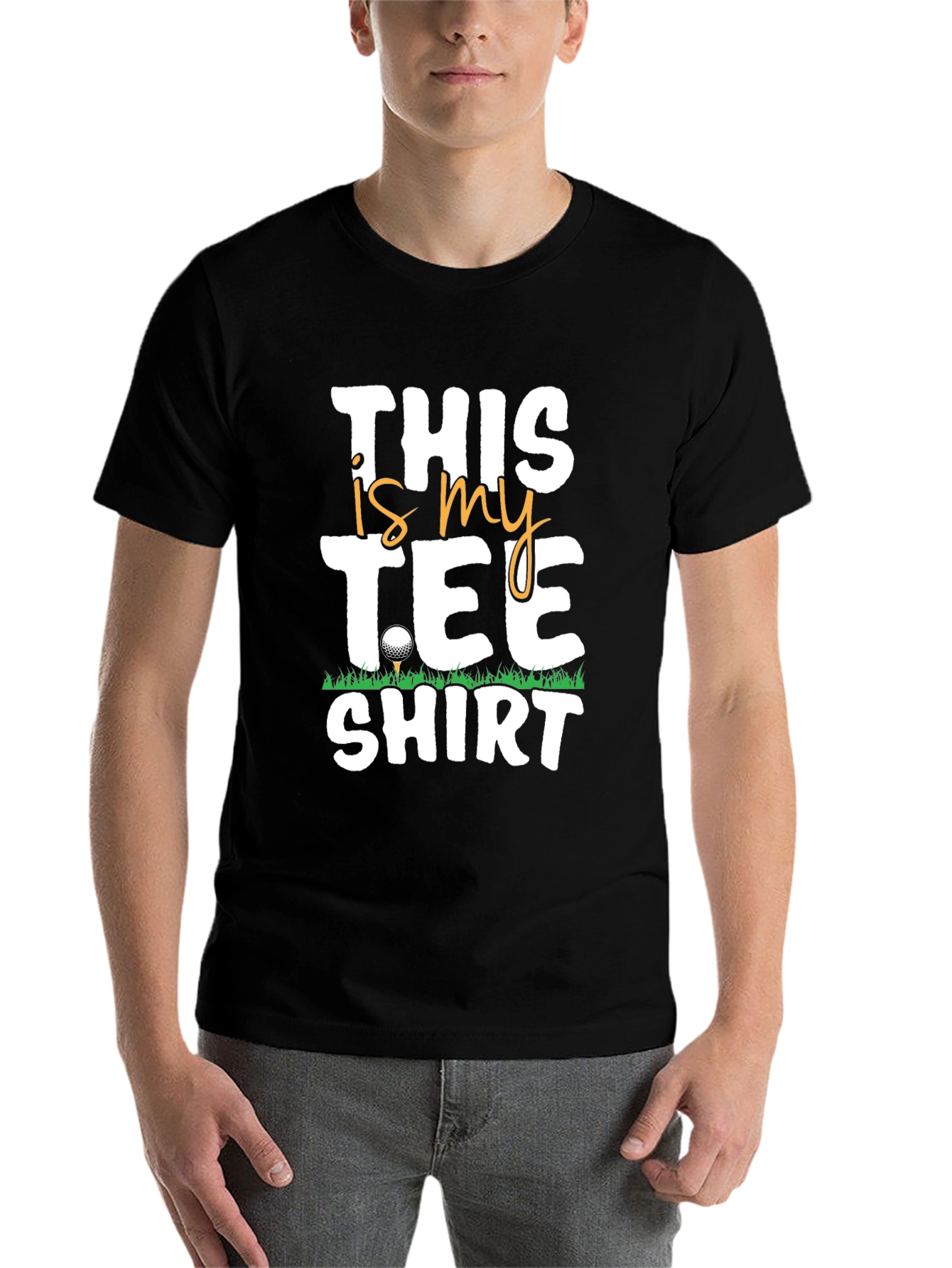 Black Golf Tee Shirt - This is My Tee Shirt - Black view 7