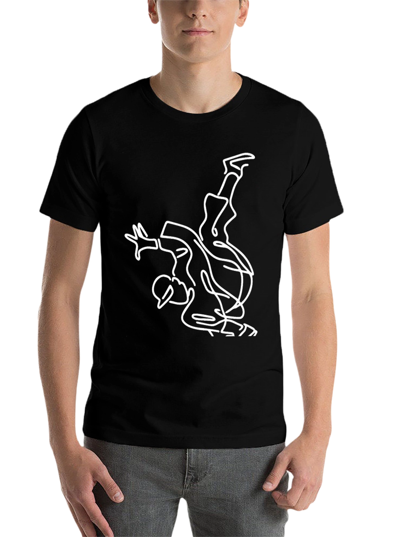 Black Modern Breakdance T-Shirt - Black Graphic Tee view 7