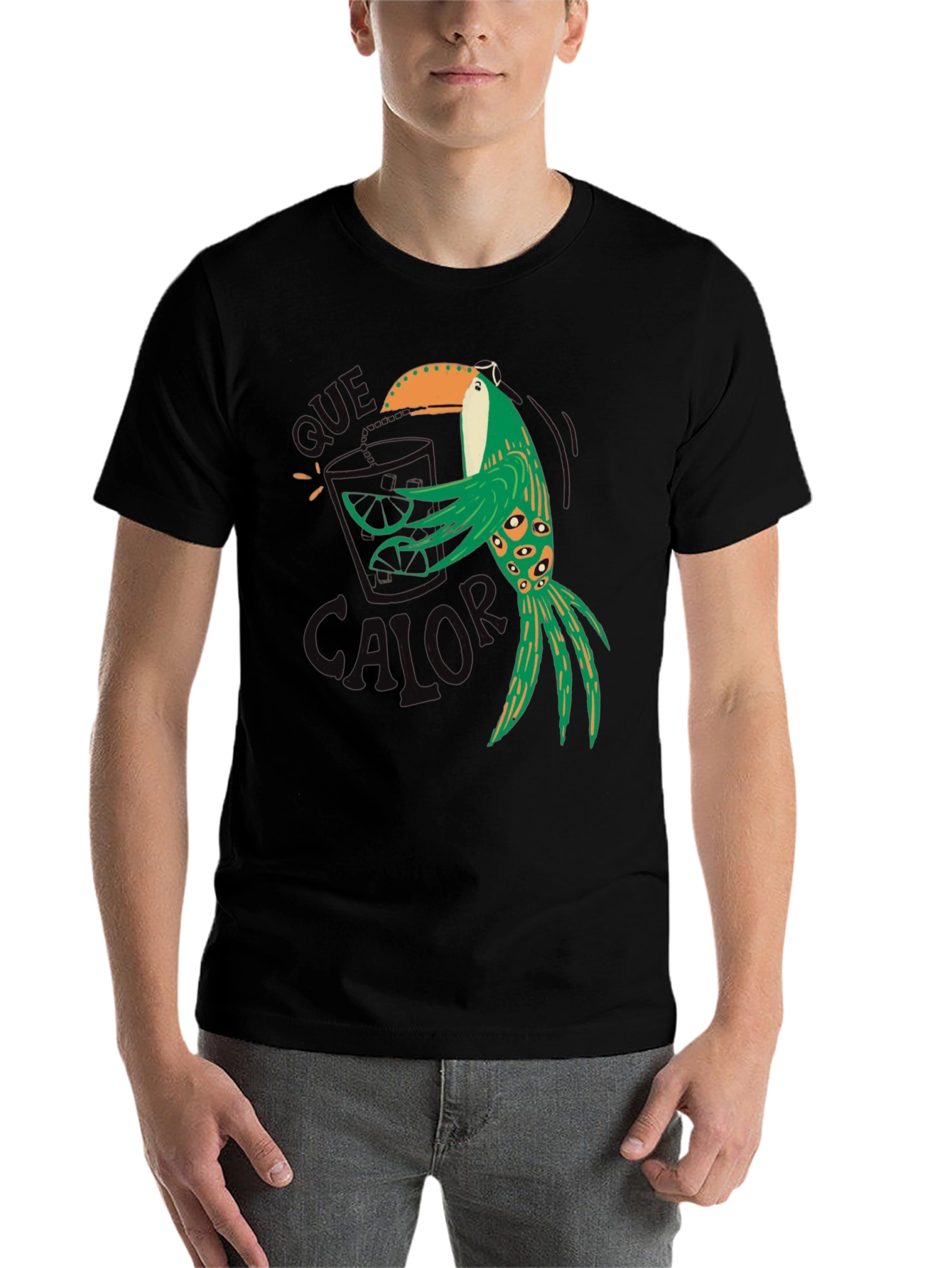 Black Tropical Toucan T-Shirt - Que Calor! view 7