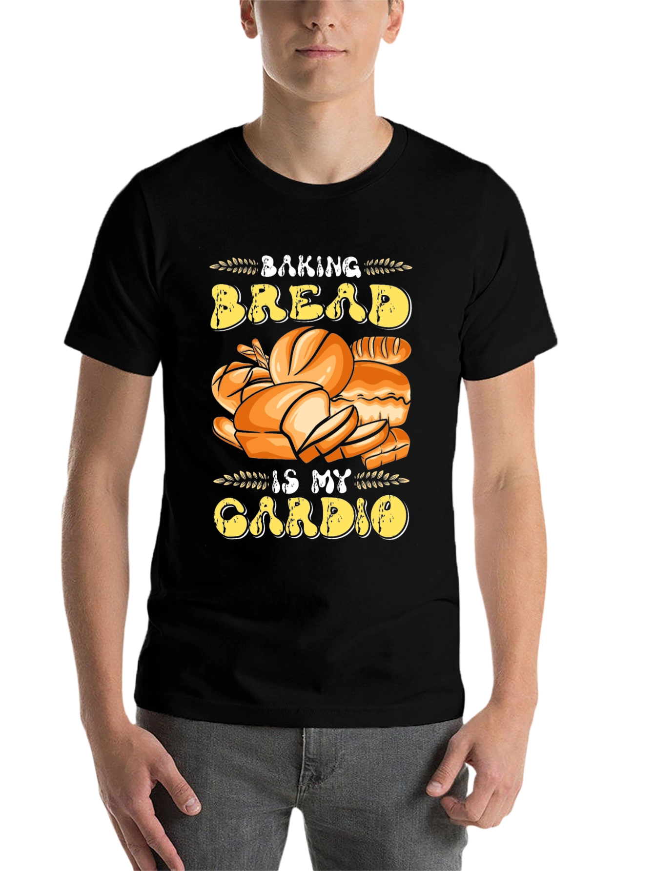Black Baking Bread is My Cardio T-Shirt view 7
