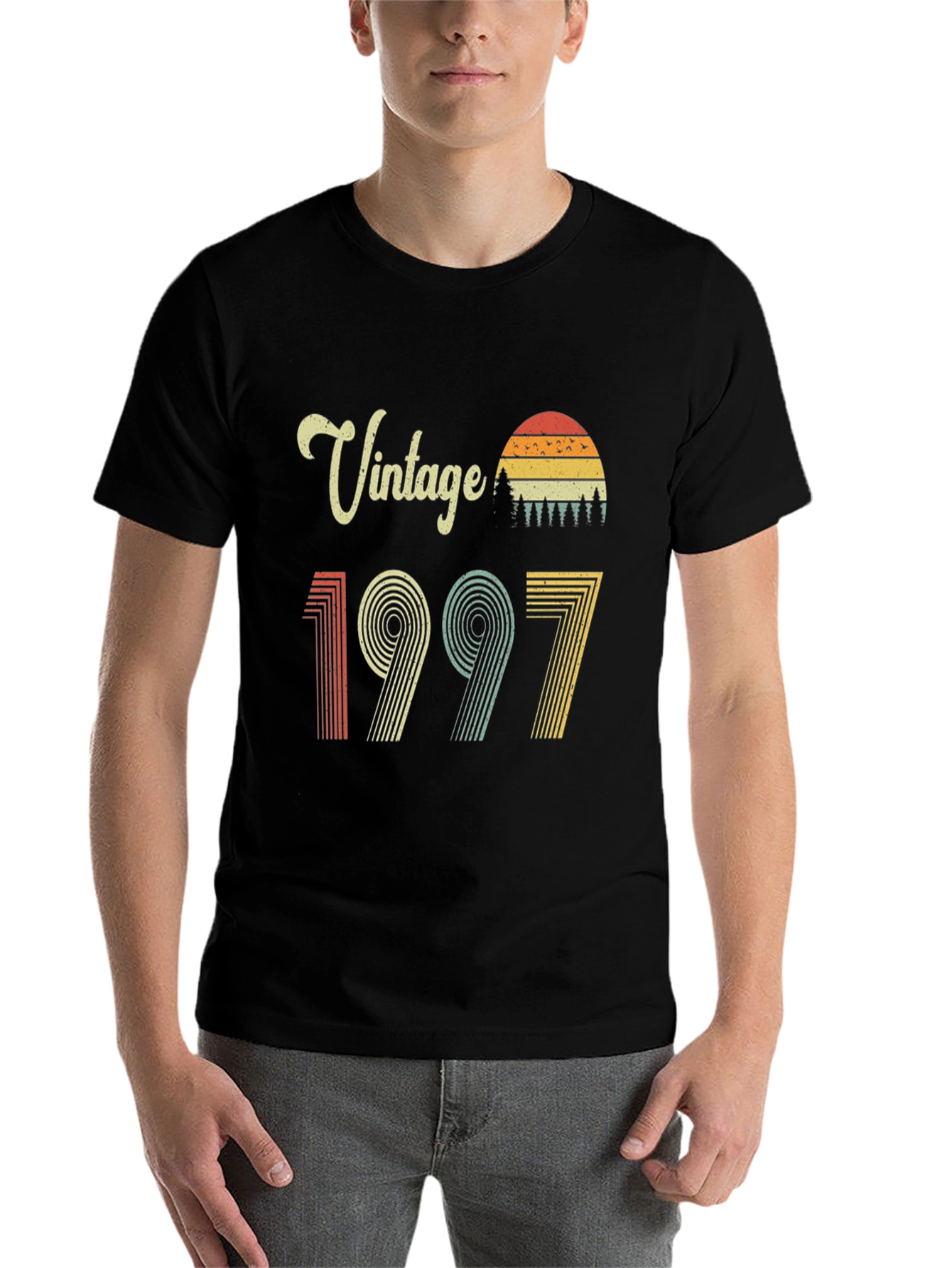Black Vintage 1997 Birthday T-Shirt, Retro Style, Soft Cotton view 7