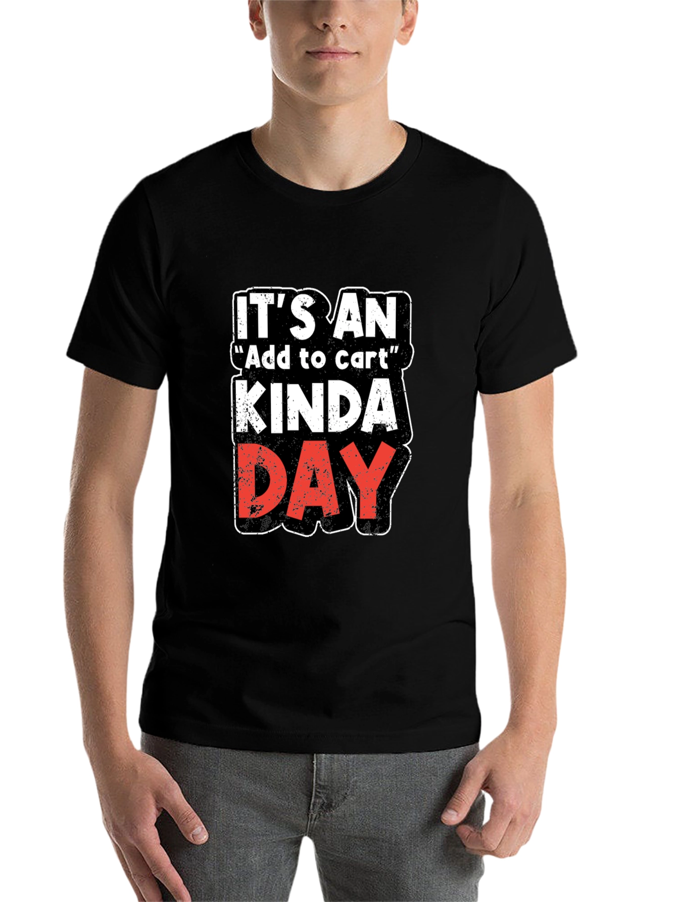 Black It's an Add to Cart Kinda Day Black T-Shirt view 7