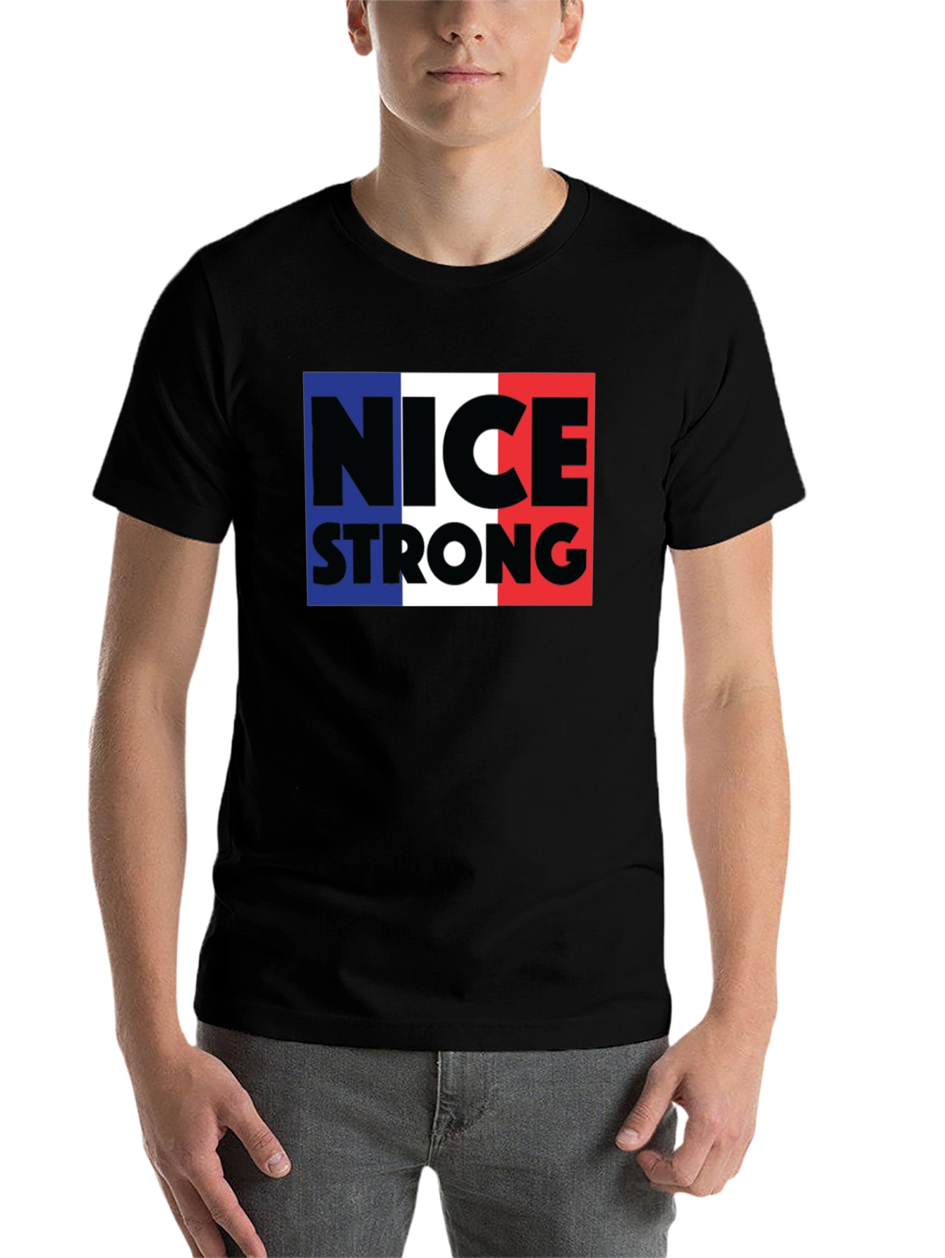 Black Nice Strong T-Shirt France Colors view 7