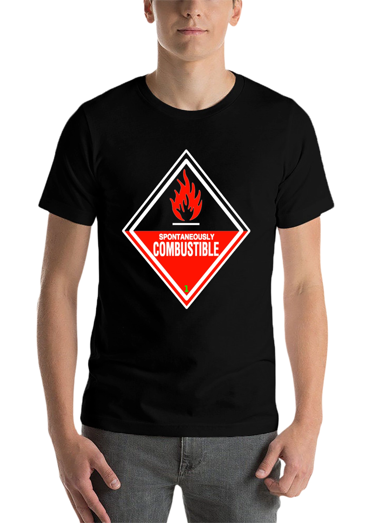 Black Spontaneously Combustible Graphic T-Shirt view 7